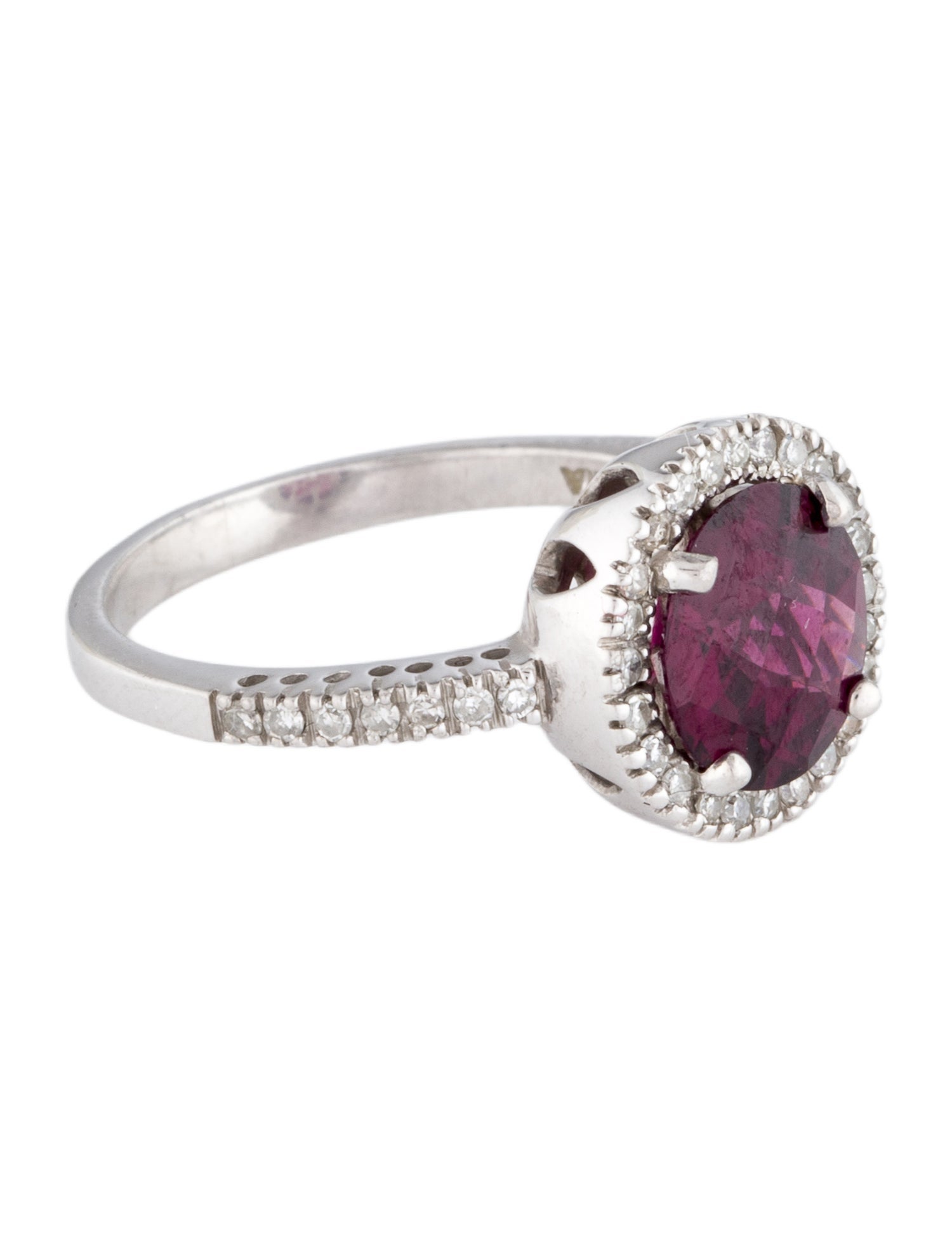 Ring 10K Garnet & Diamond Cocktail