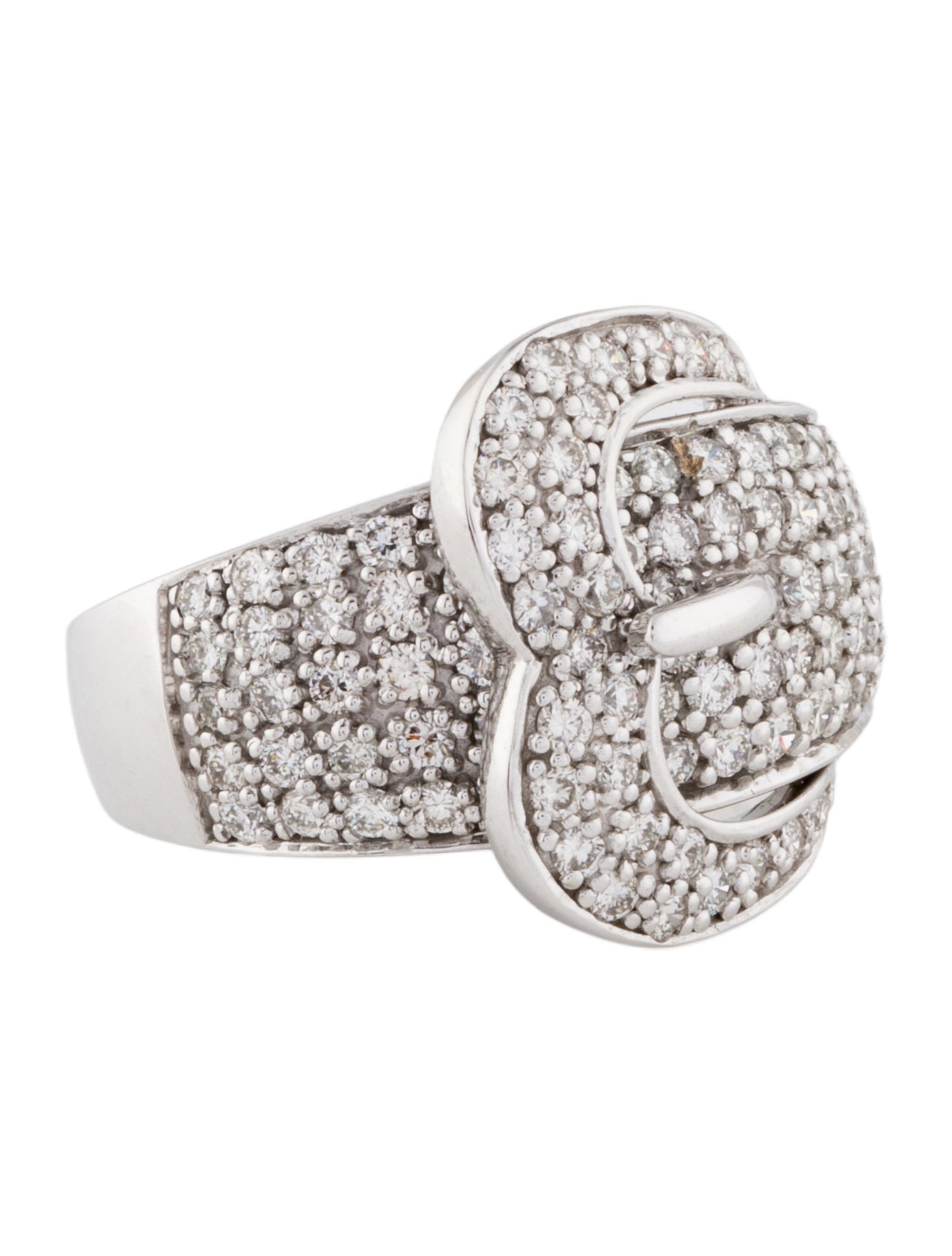 Ring 14K Diamond Buckle Cocktail