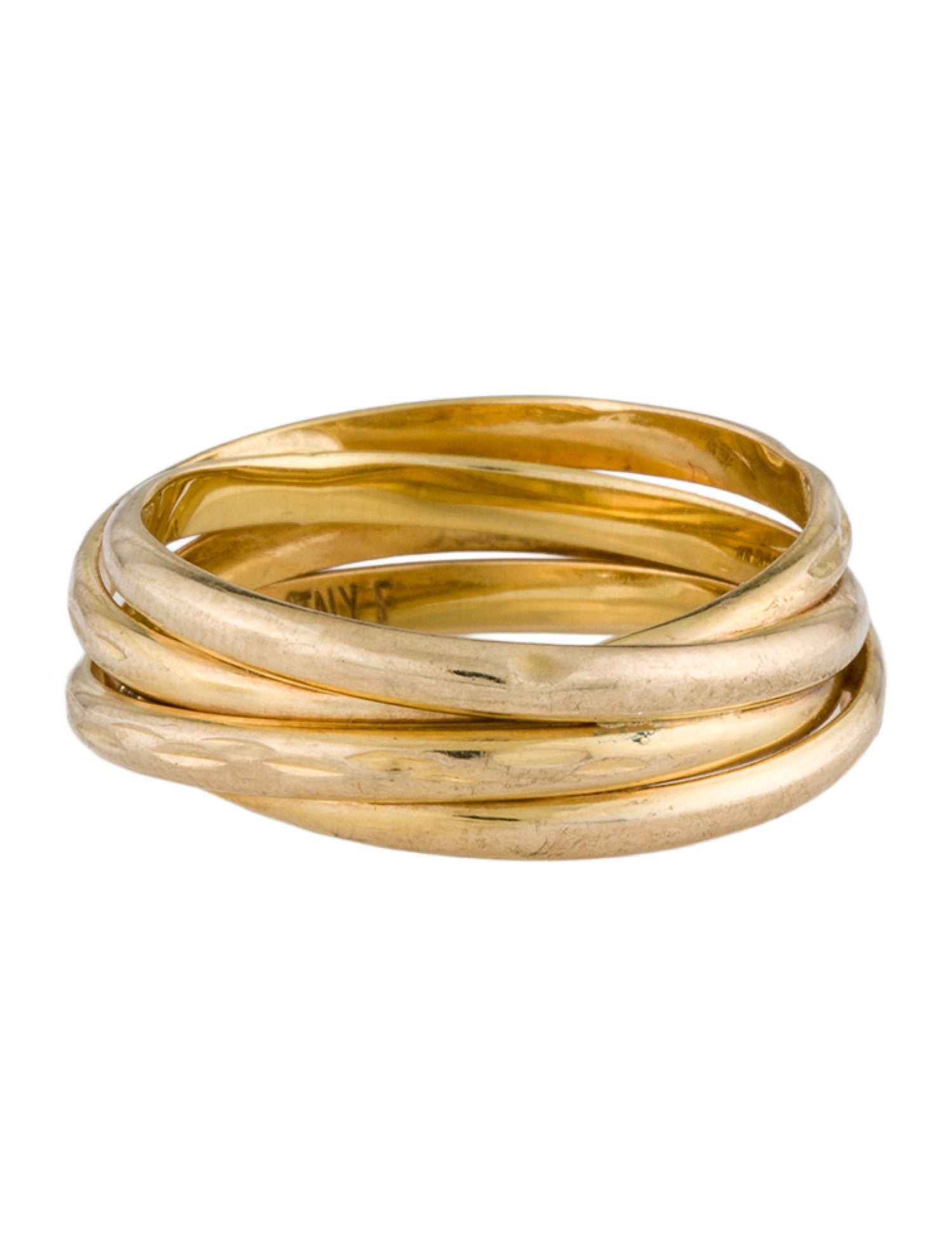 Ring 14K Textured Three Row Band