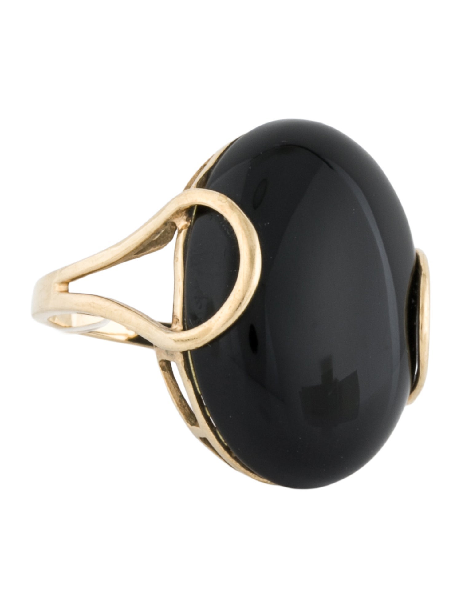 Ring 10K 19.92ct Onyx Oval Cocktail
