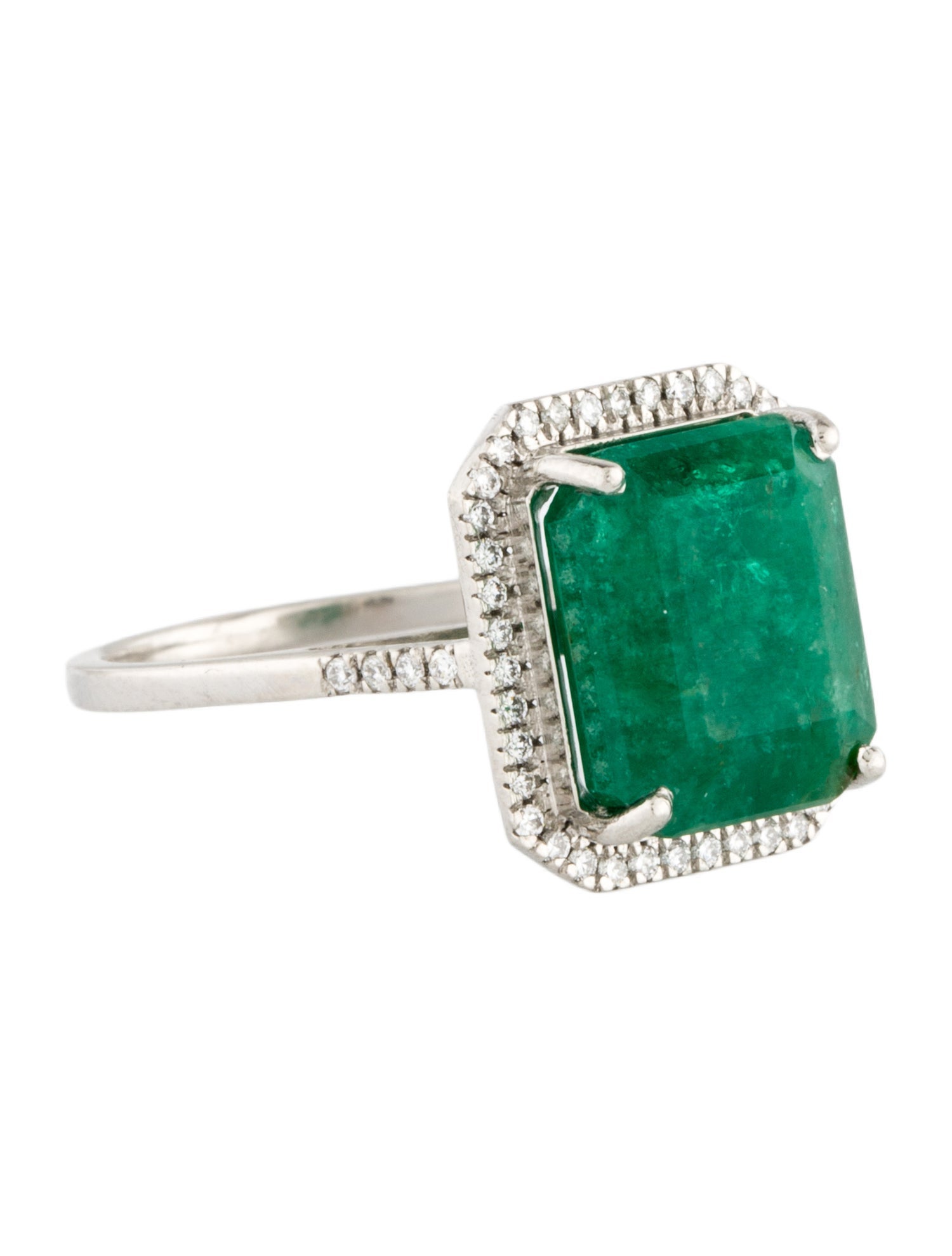 Ring Platinum 5.55ct Emerald & Diamond Cocktail