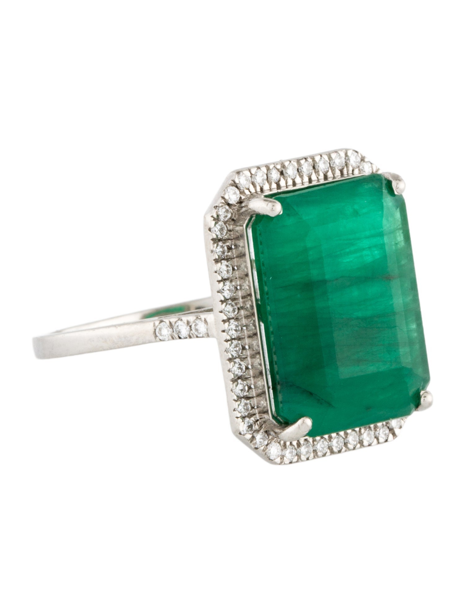 Ring Platinum 4.04ct Emerald & Diamond Cocktail
