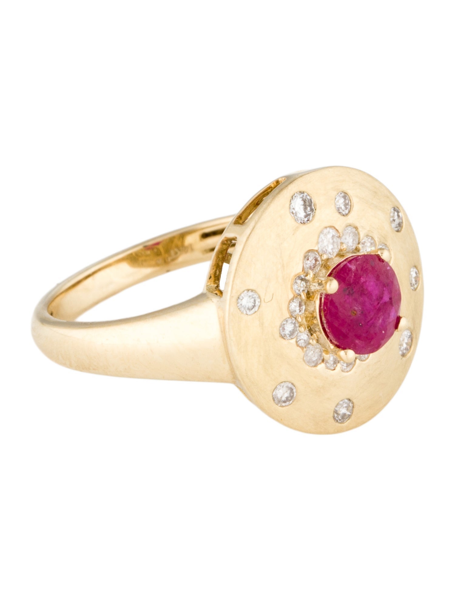 Ring 14K Ruby & Diamond Cocktail Ring
