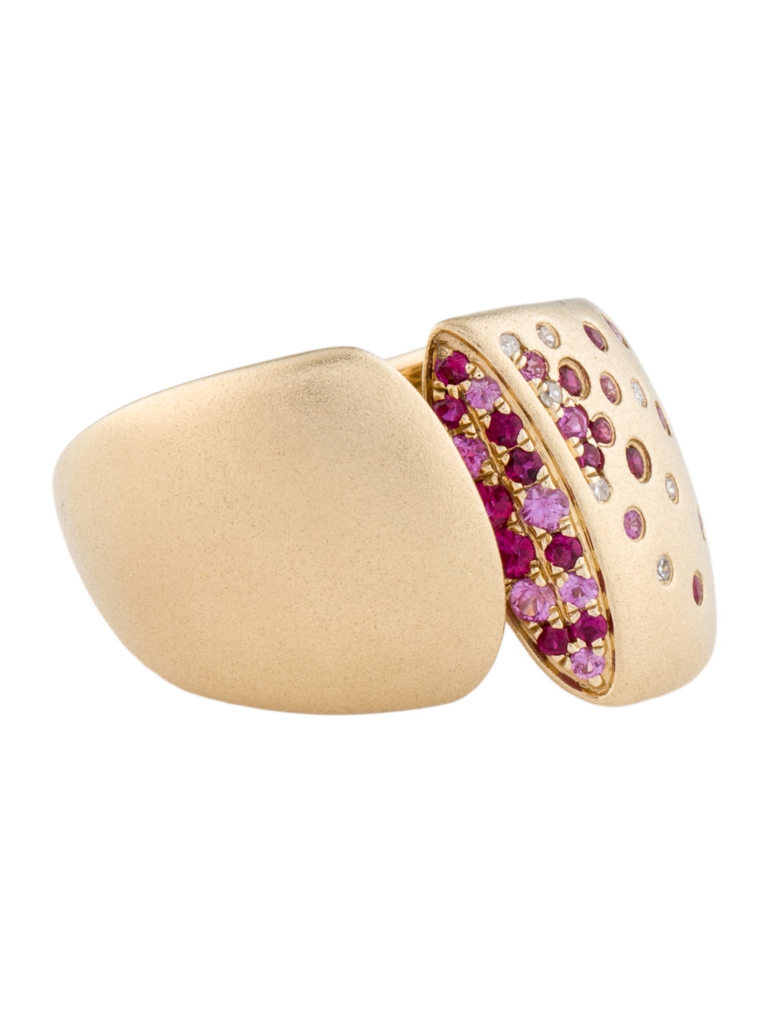 Ring 14K Ruby, Sapphire & Diamond Scatter Open