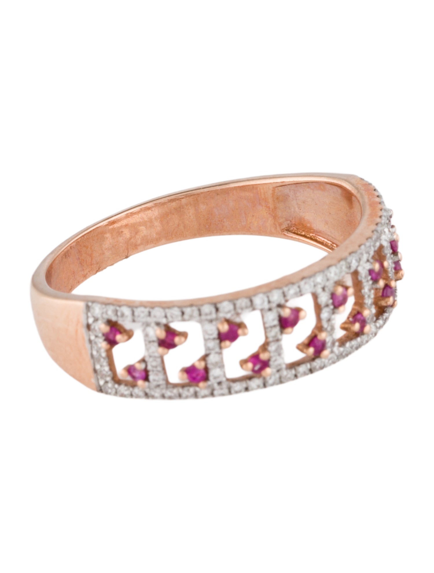 Ring 14K Ruby & Diamond Band