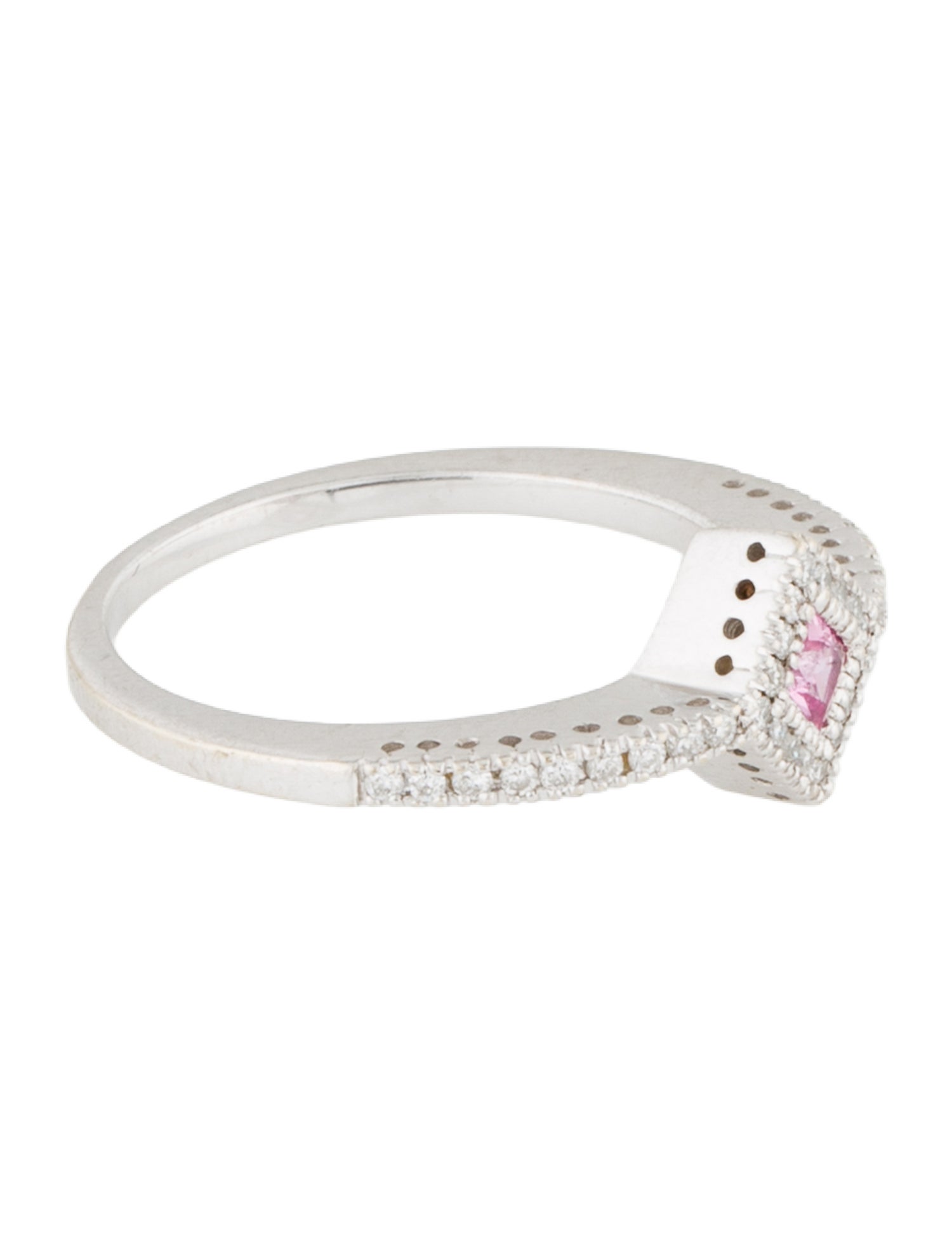 Ring 14K Pink Sapphire & Diamond Band