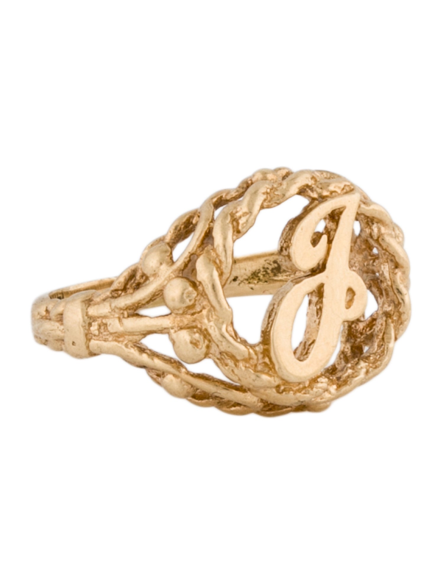Ring 14K Initial 'J' Signet
