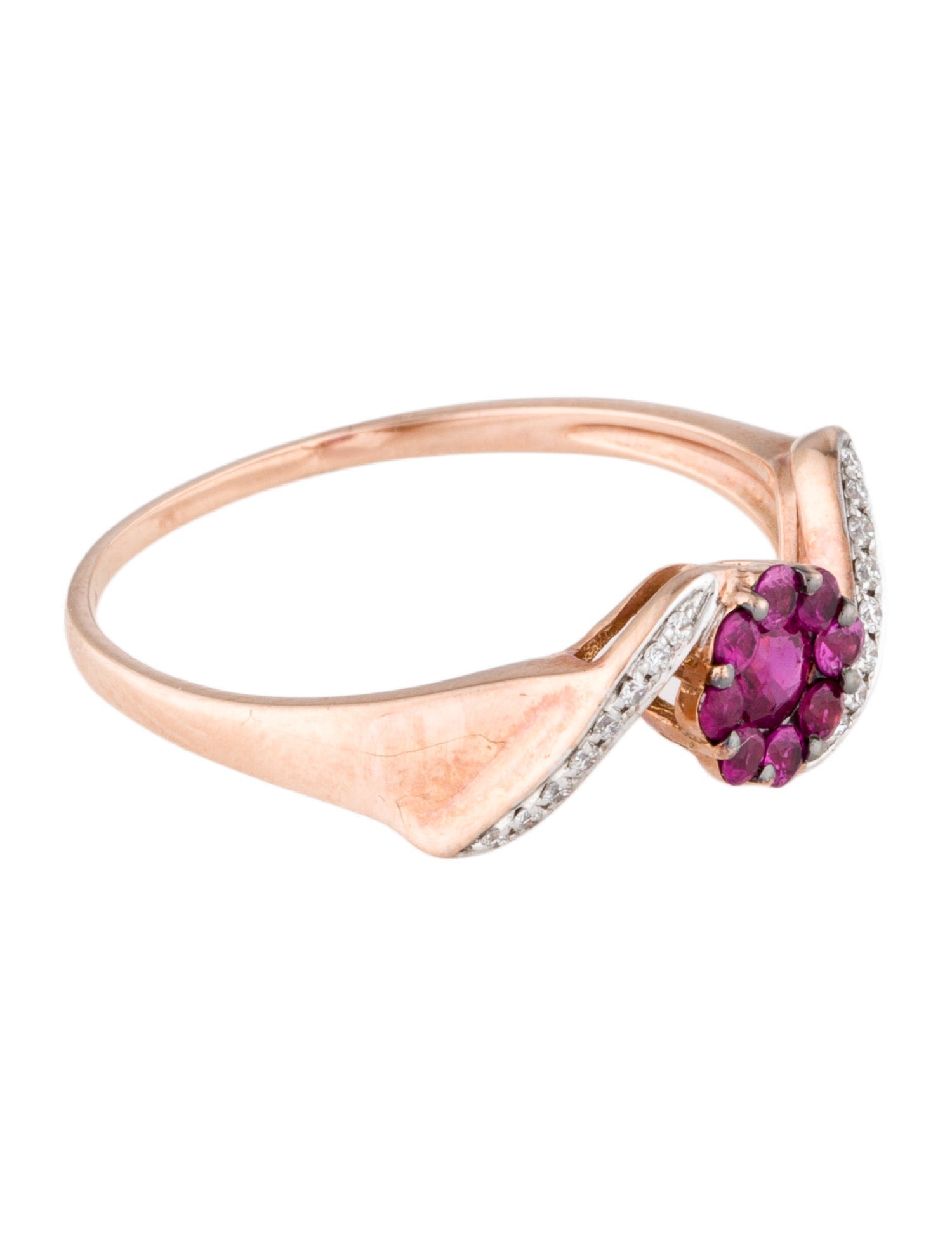Ring 14K Ruby & Diamond Cocktail