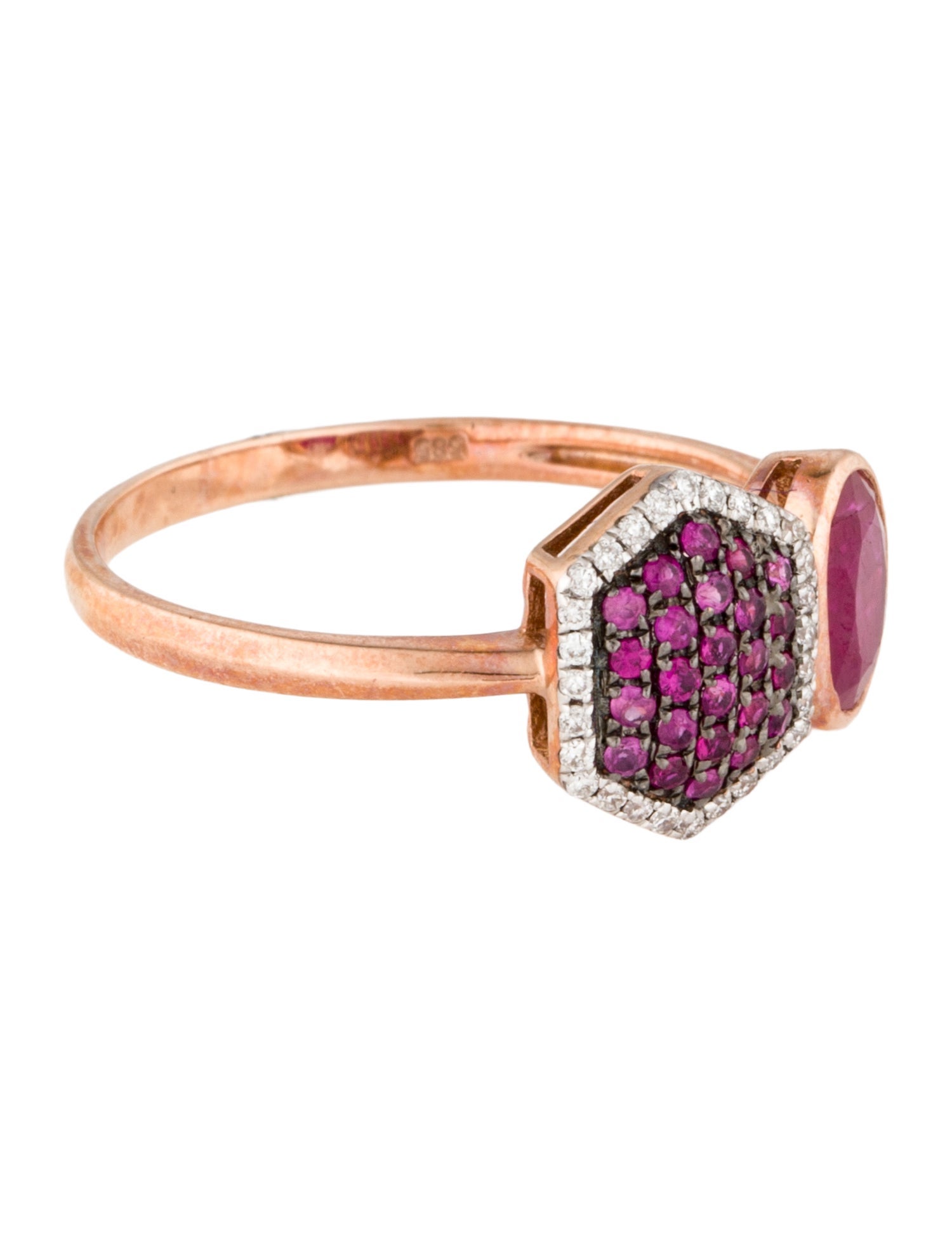 Ring 14K 1.04ctw Ruby & Diamond Cocktail Ring