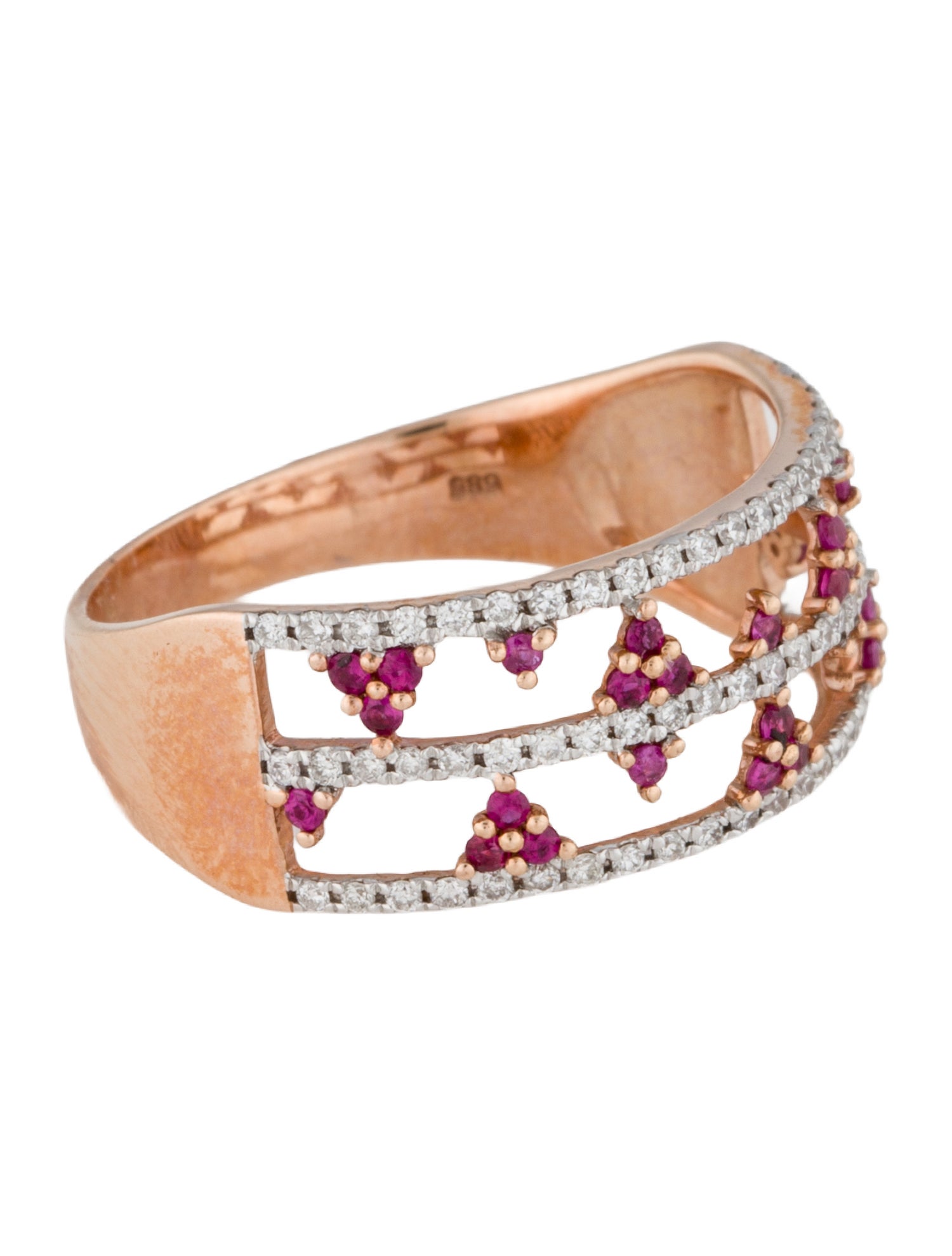 Ring 14K Ruby & Diamond Band