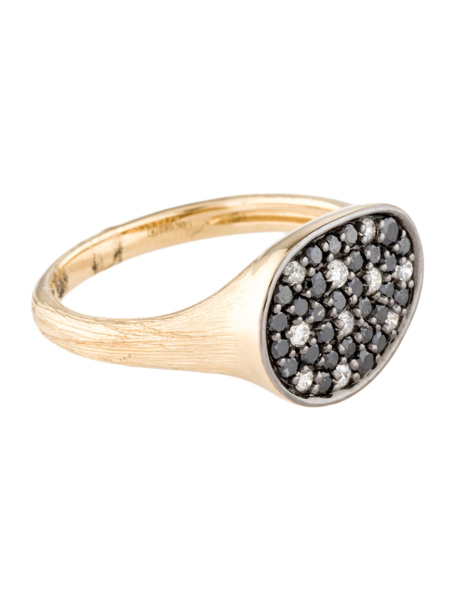 Ring 14K Diamond Pave Signet