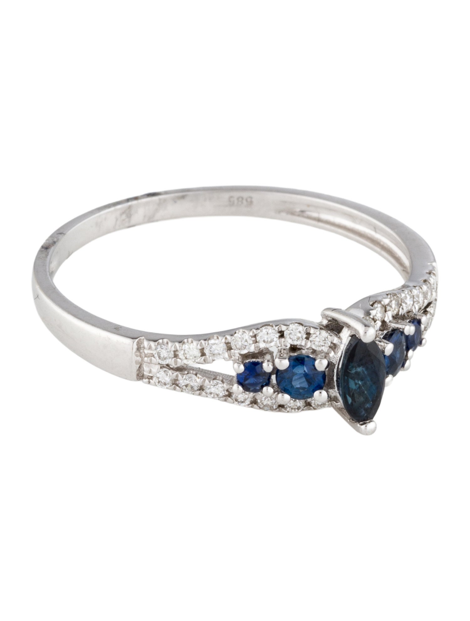 Ring 14K Sapphire & Diamond Band