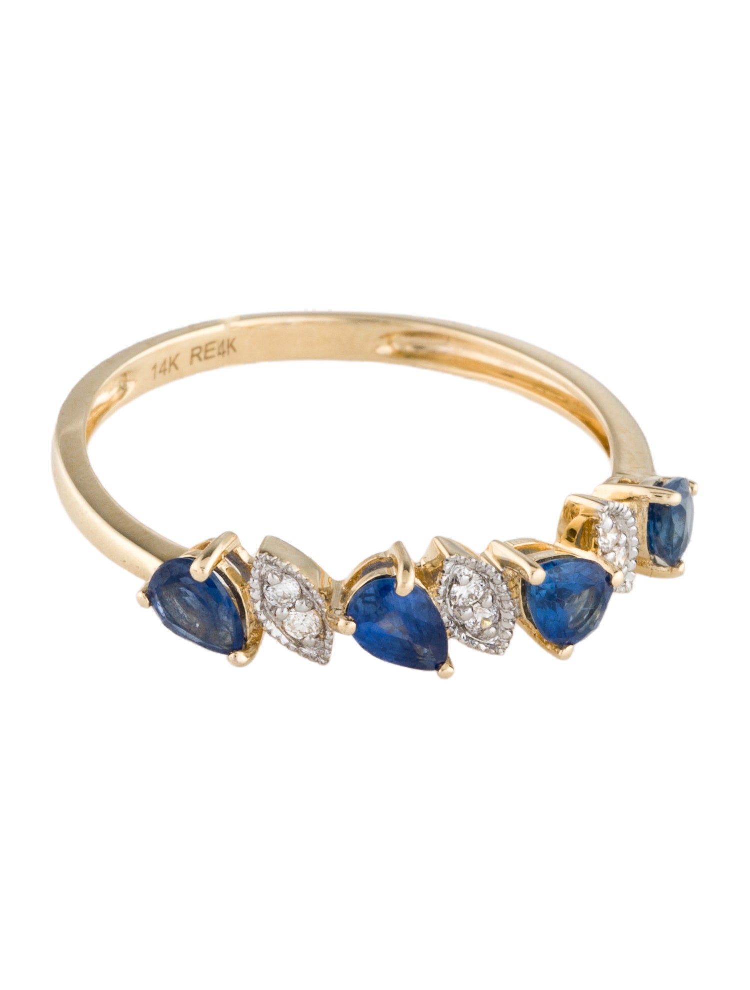 Ring 14K Sapphire & Diamond Band