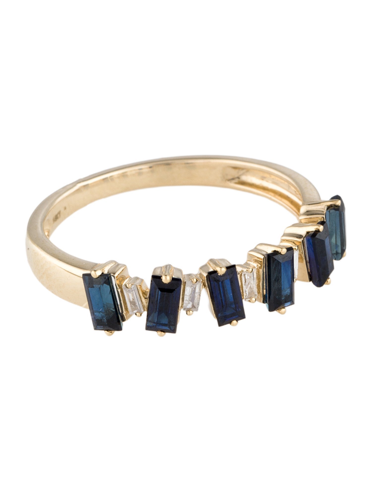 Ring 14K Sapphire & Diamond Band