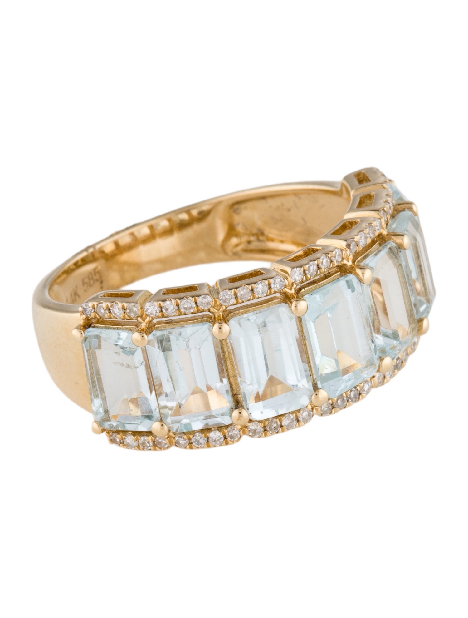 Ring 14K 4.13ctw Topaz & Diamond Band