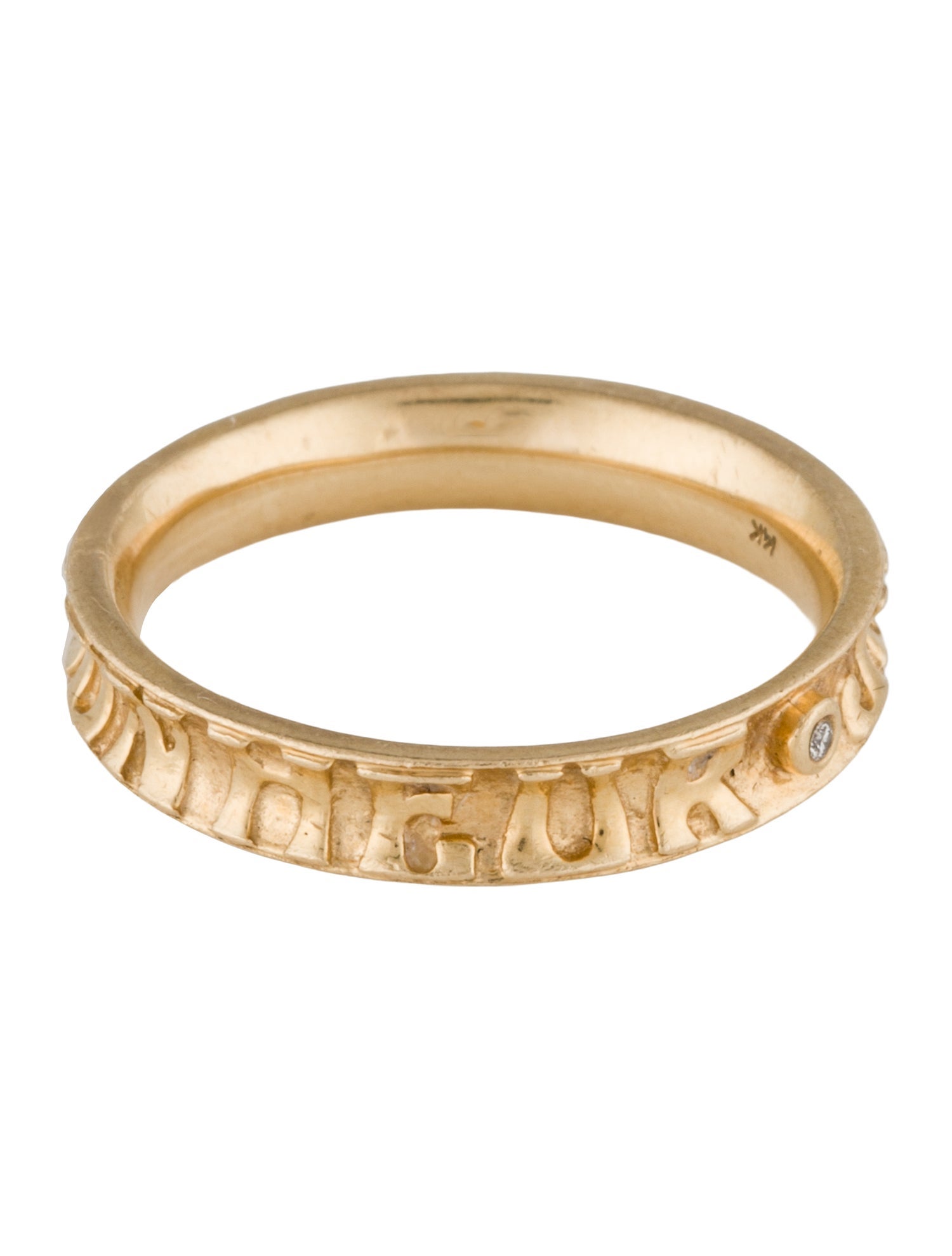 Ring 14K Diamond Porte Bonheur Band