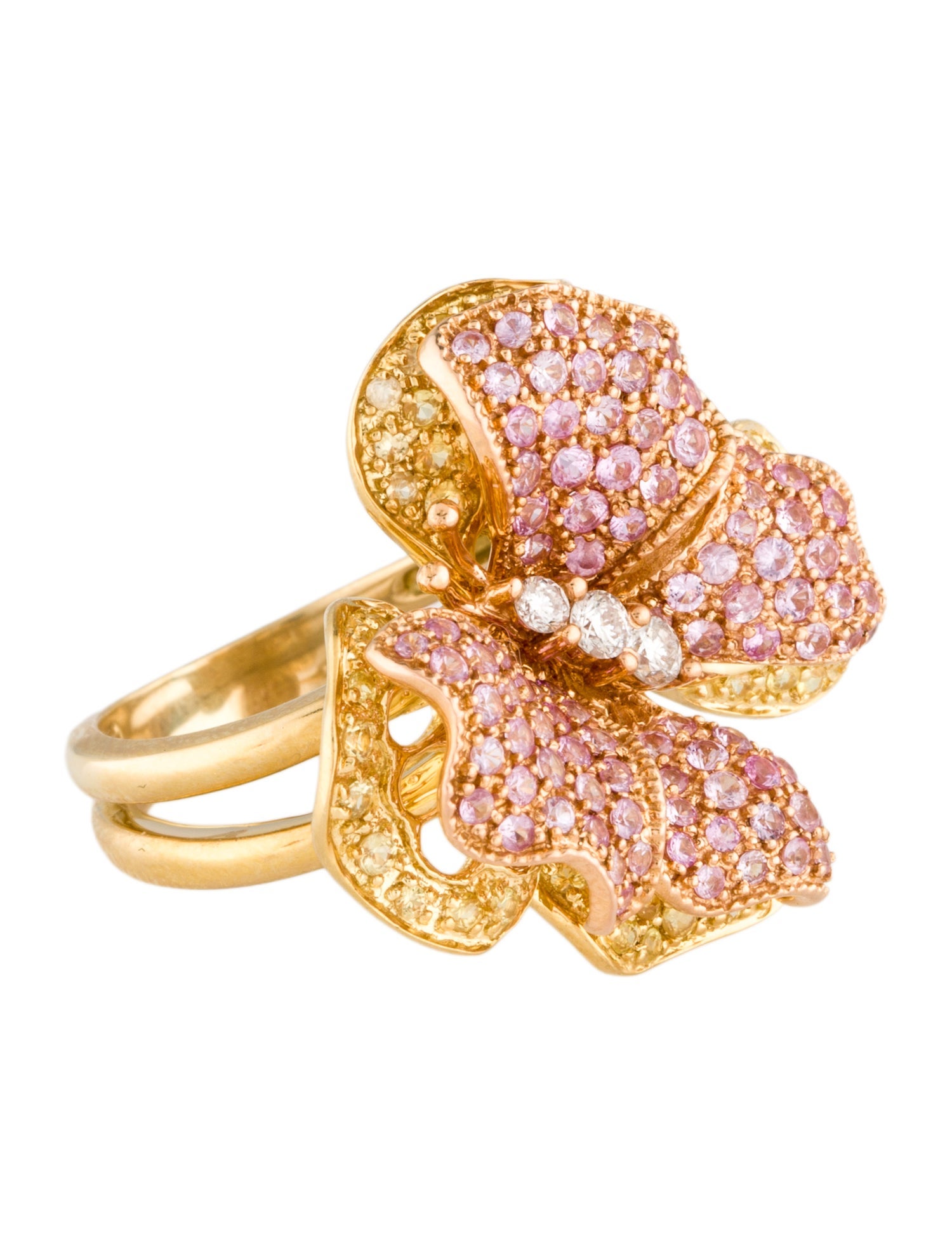 Ring 18K Sapphire & Diamond Butterfly Cocktail Ring