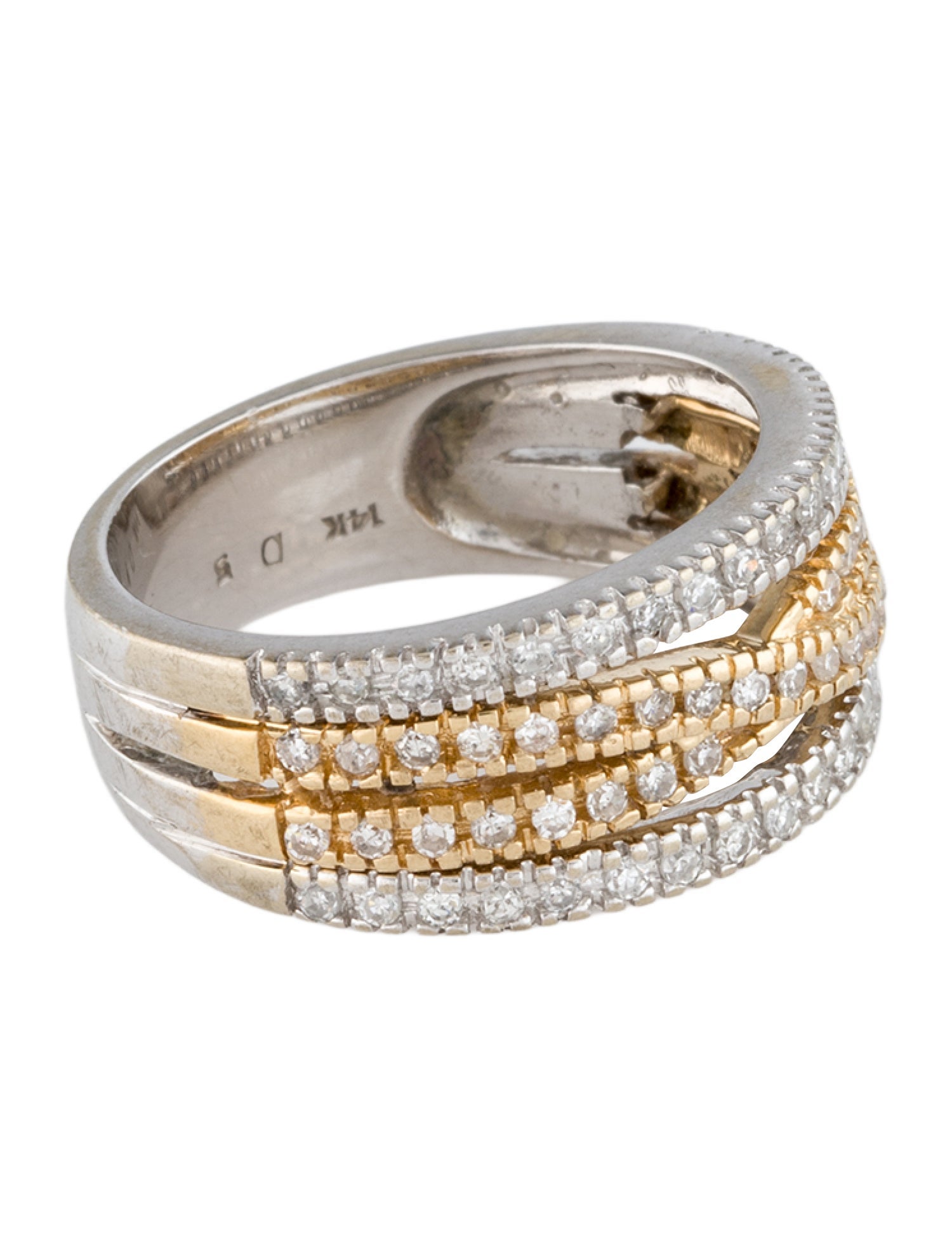 Ring 14K Diamond Crossover Band