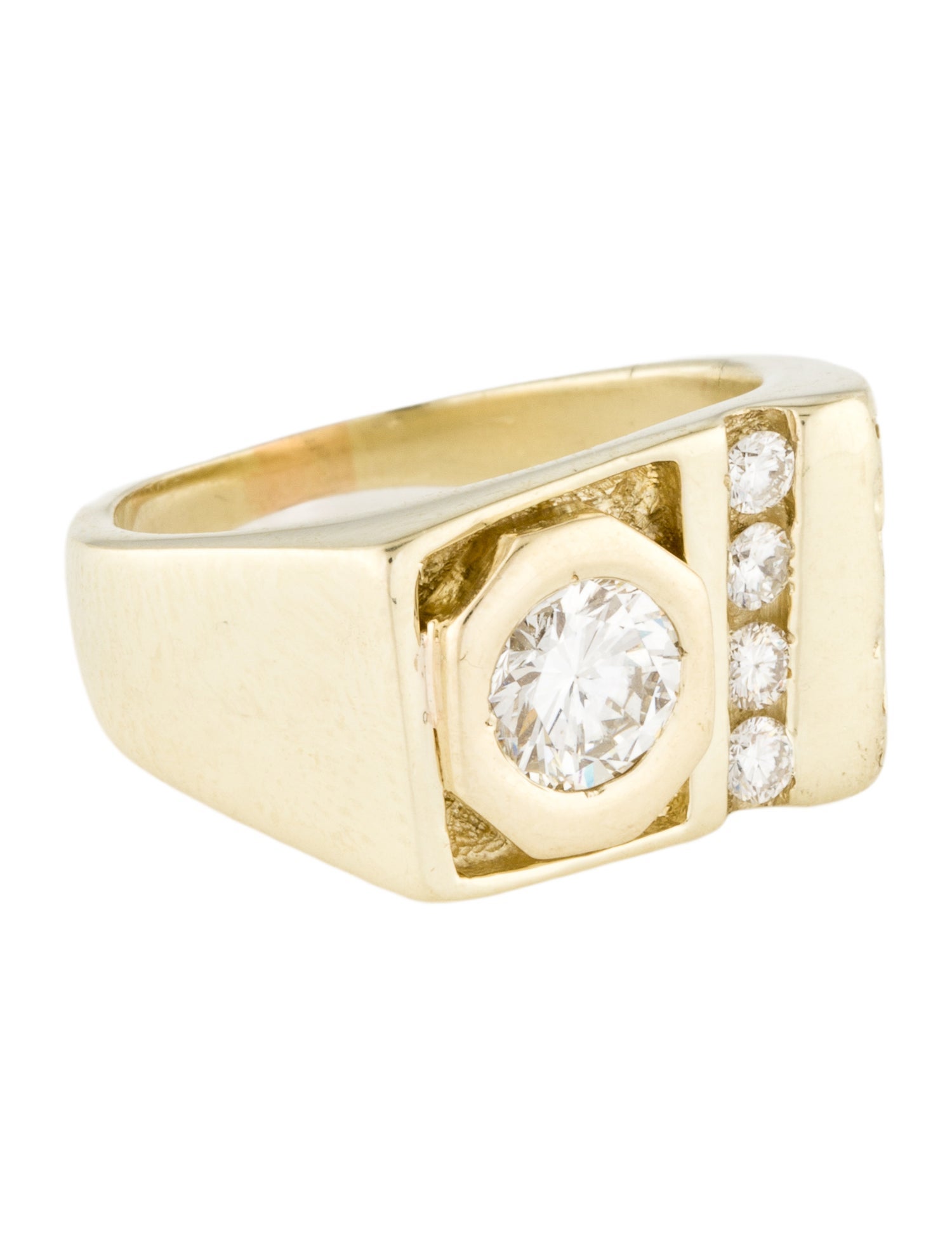 Ring 14K Diamond Textured Cocktail