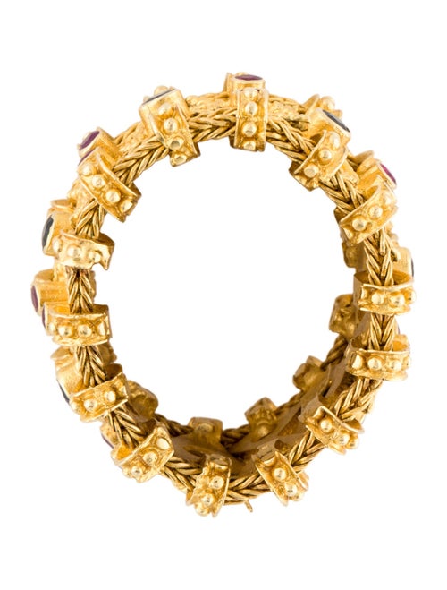 Ring 18K Sapphire & Ruby Flexible Cocktail Ring