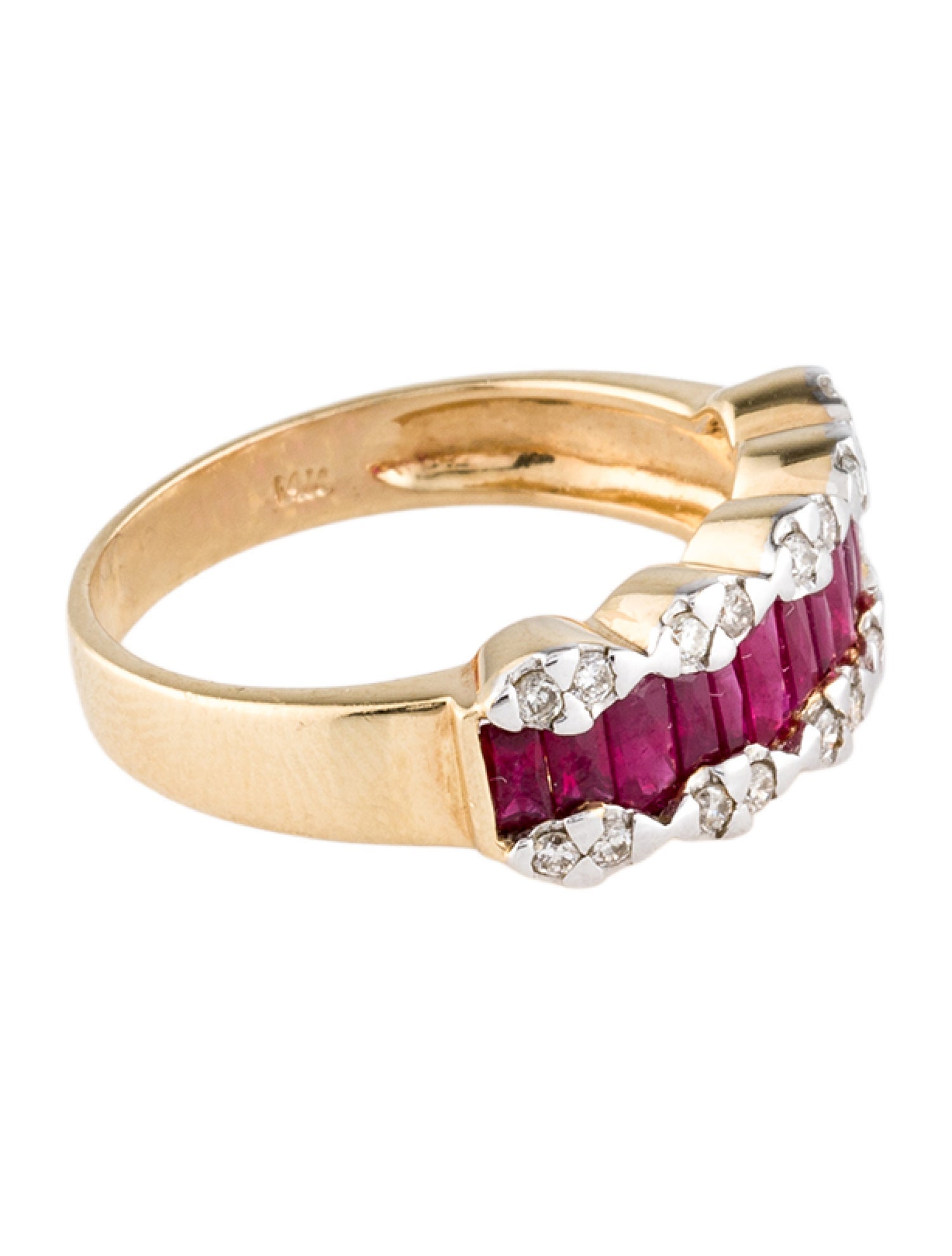 Ring 14K Ruby & Diamond Band