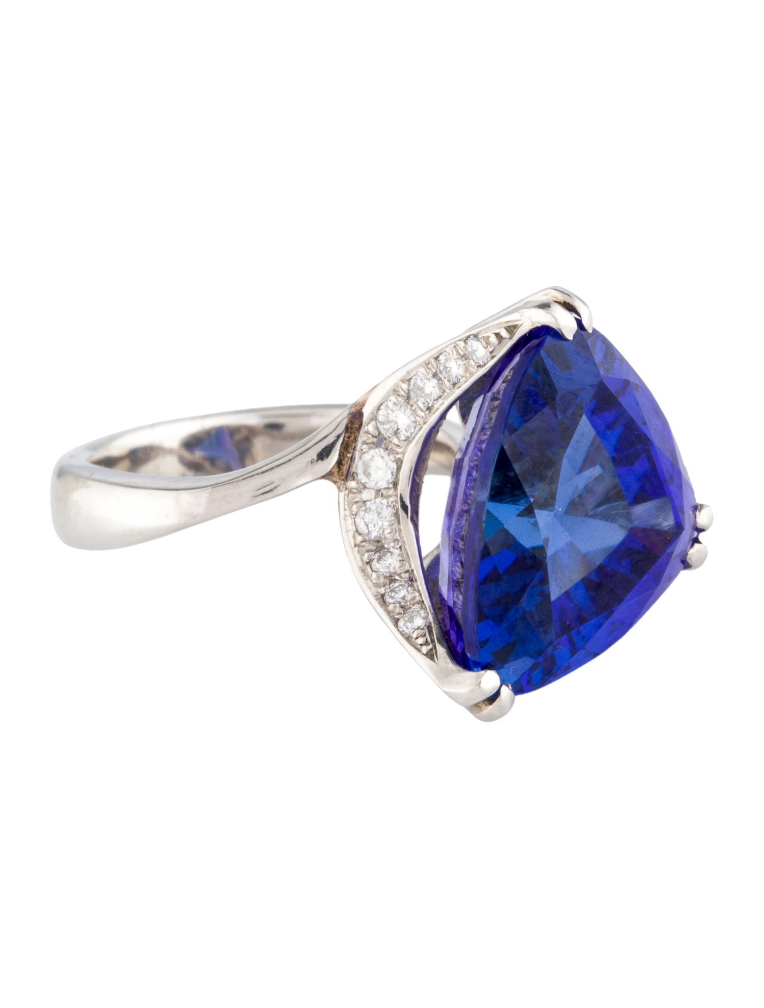 Ring Platinum 10.98ct Tanzanite & Diamond Cocktail