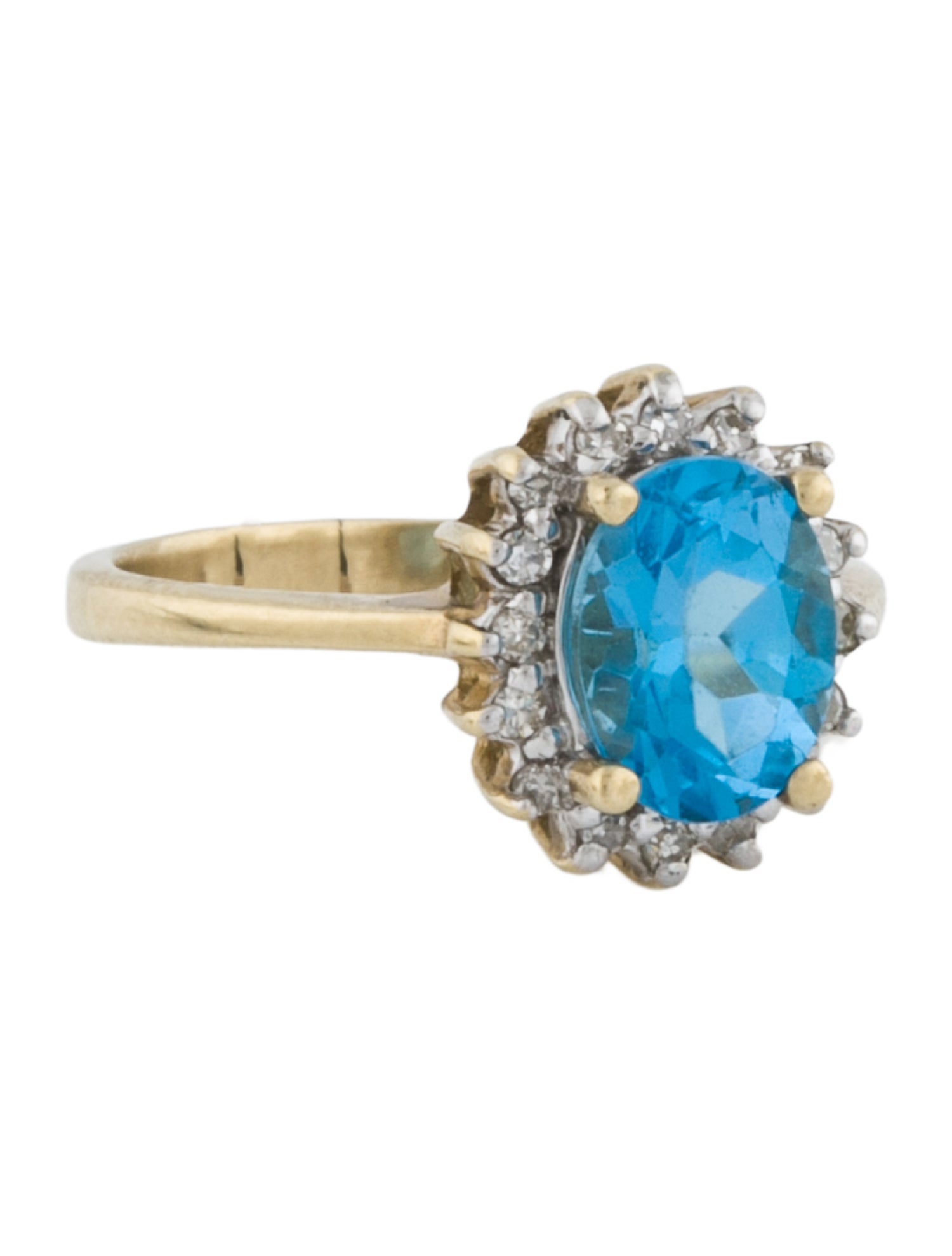 Ring 10K Topaz & Diamond Cocktail
