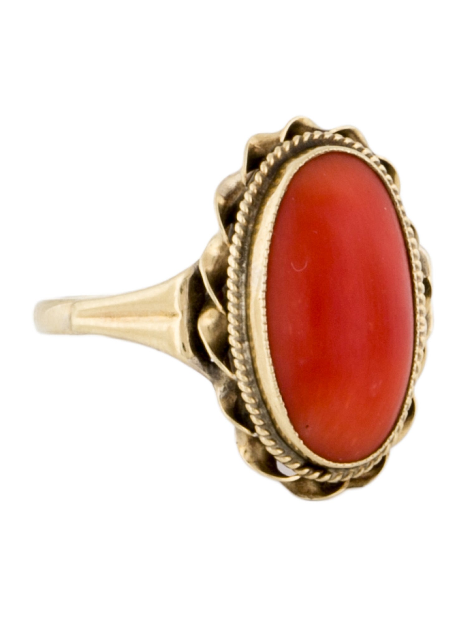 Ring 14K Coral Cocktail