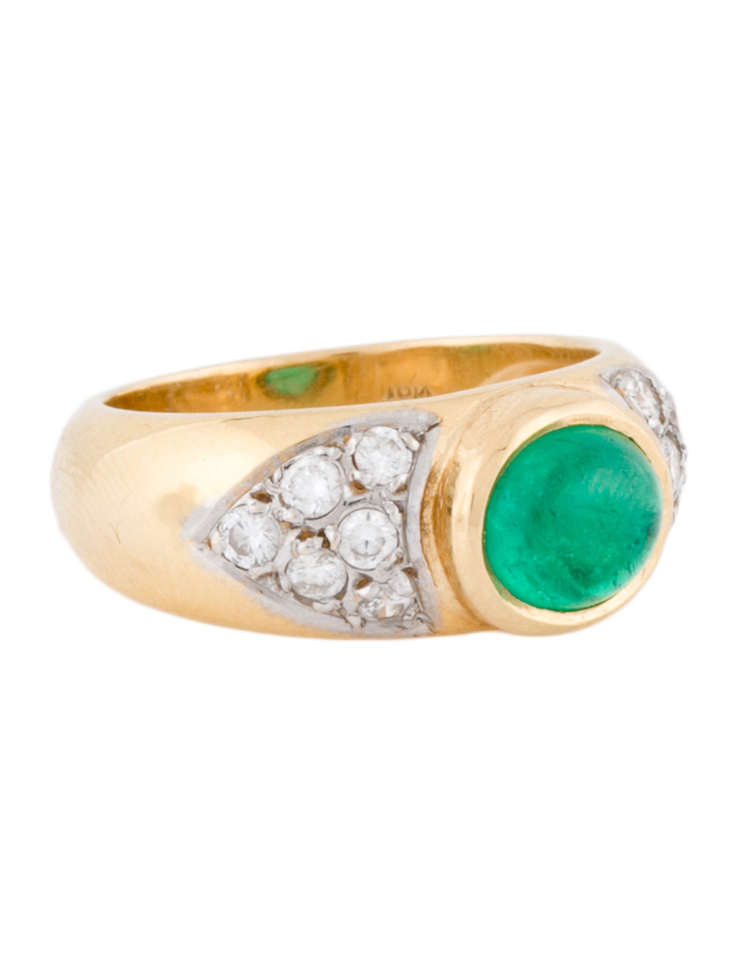 Ring 18K 1.42ct Emerald & Diamond Band