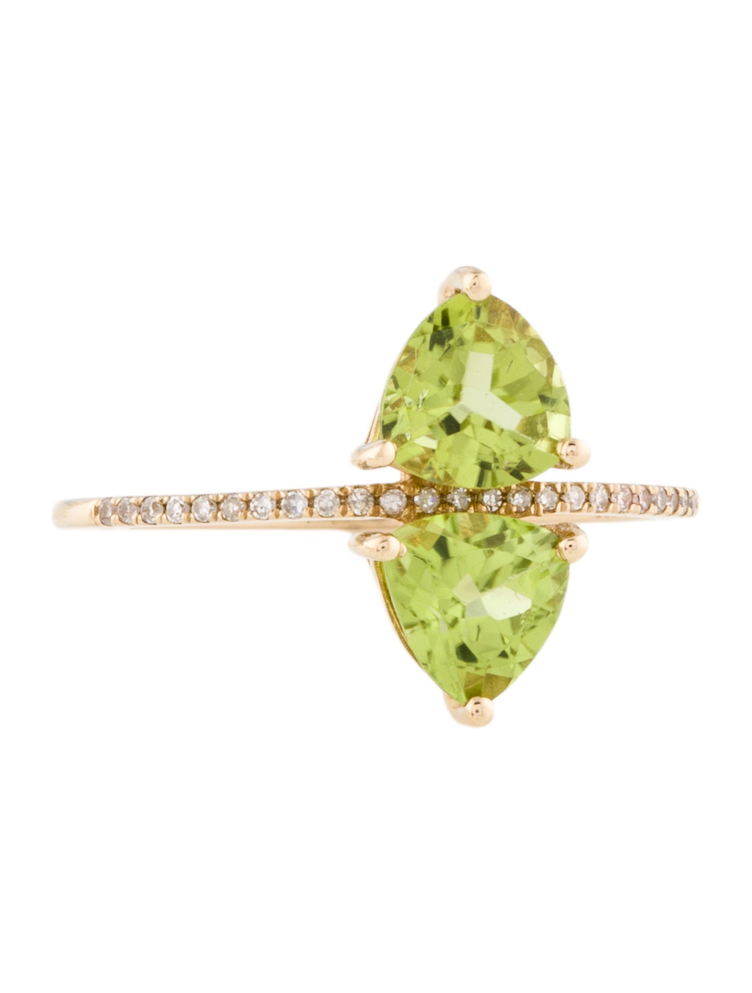 Ring 14K Peridot & Diamond Cocktail Ring