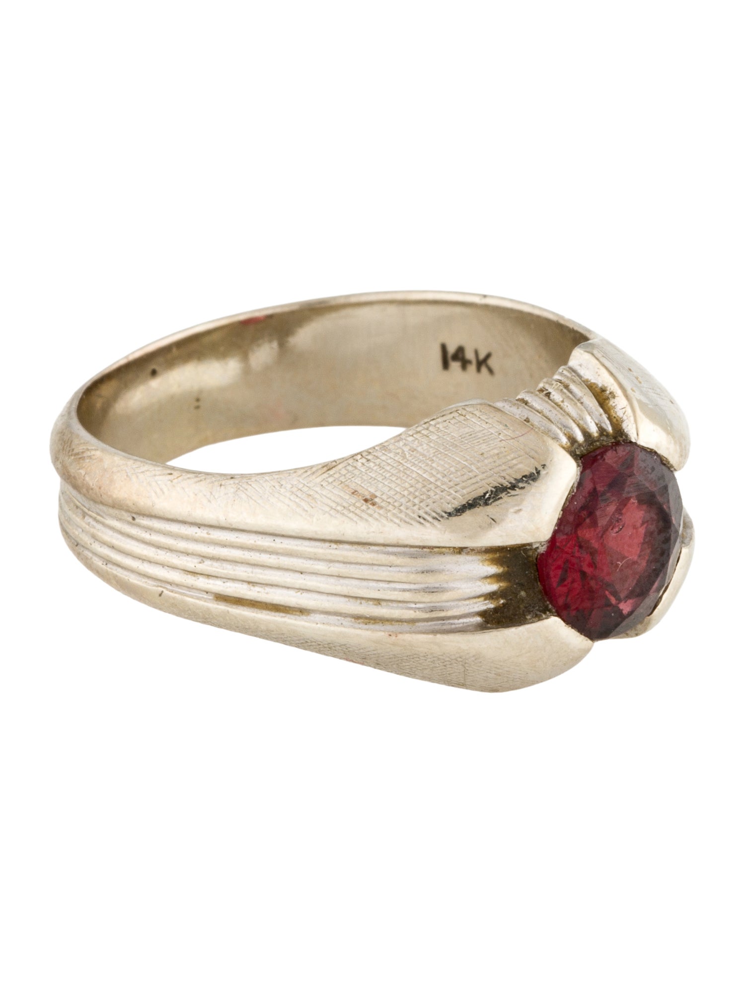 Ring 14K 1.53ctw Garnet Signet Ring