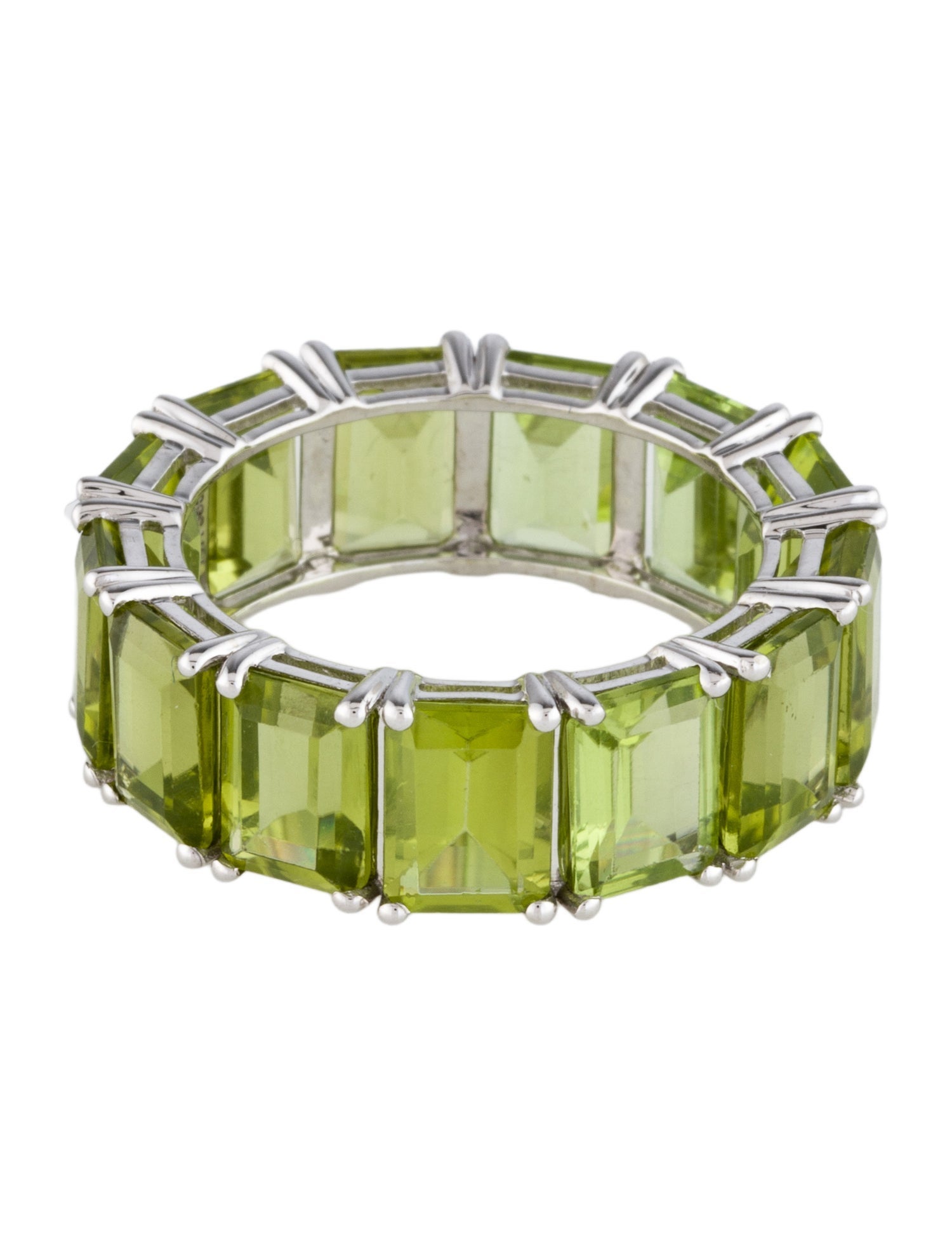 Ring 14K 12.06ctw Peridot Eternity Band Ring