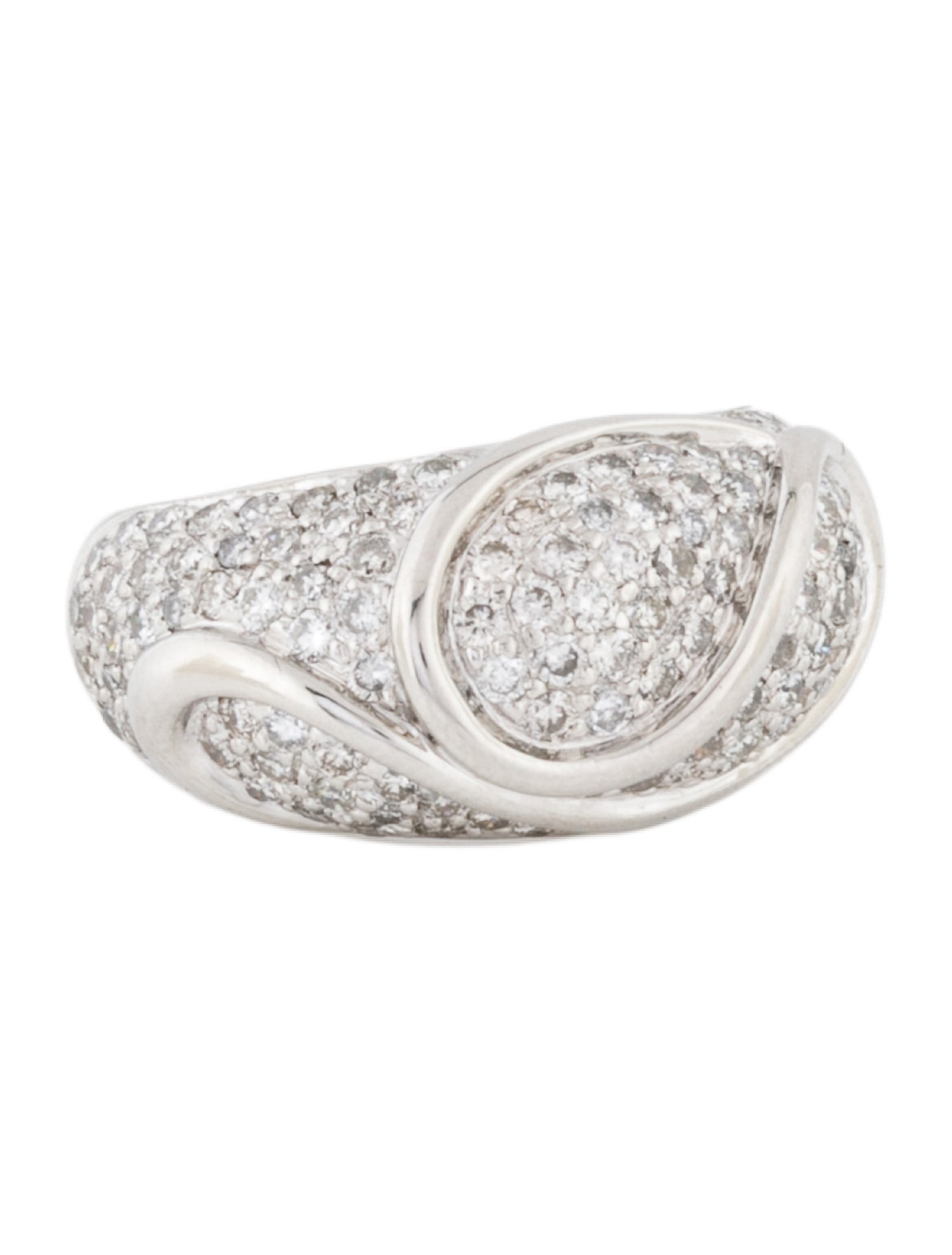 Ring Platinum 1.28ctw Diamond Pavé
