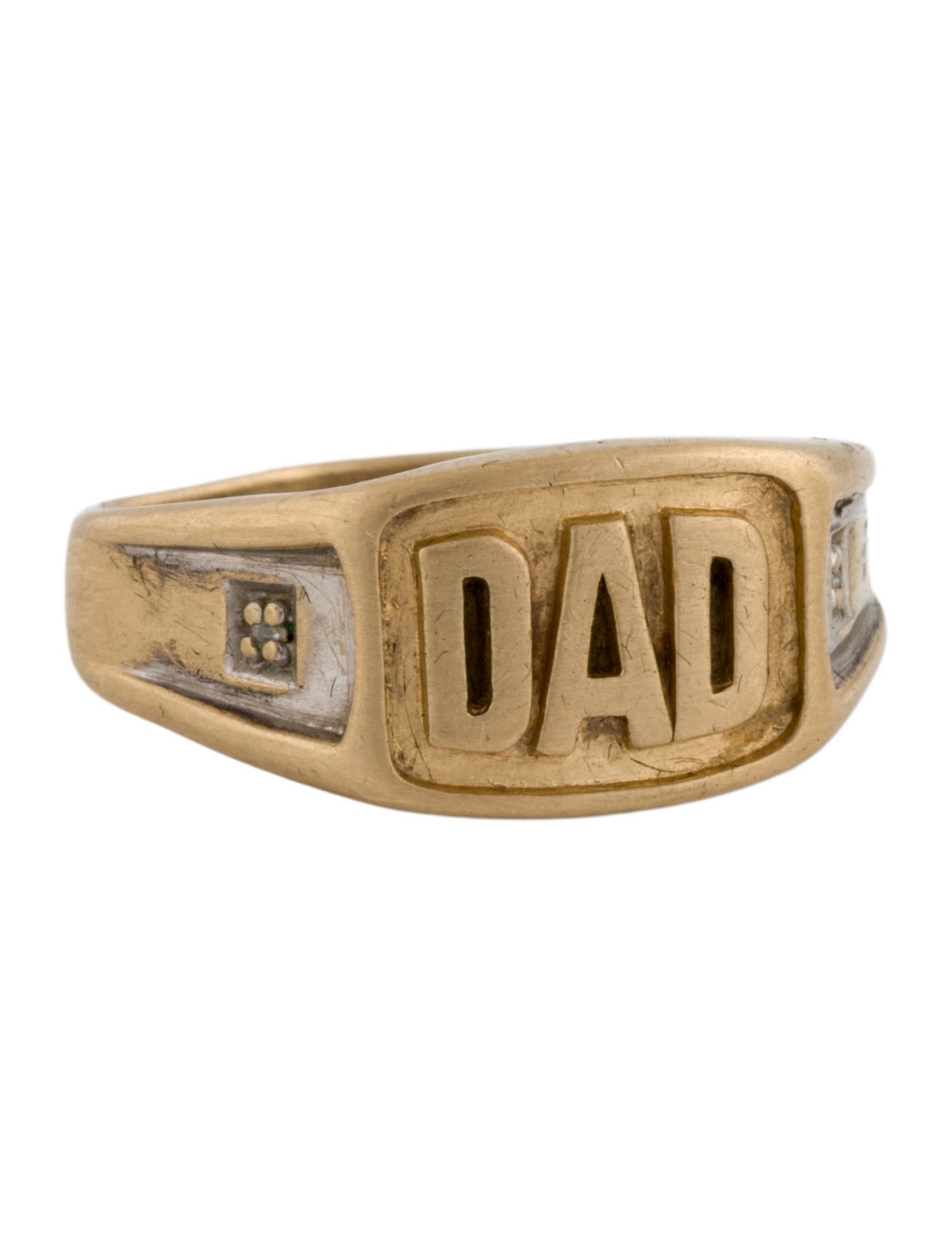 Ring 10K Diamond 'DAD' Signet