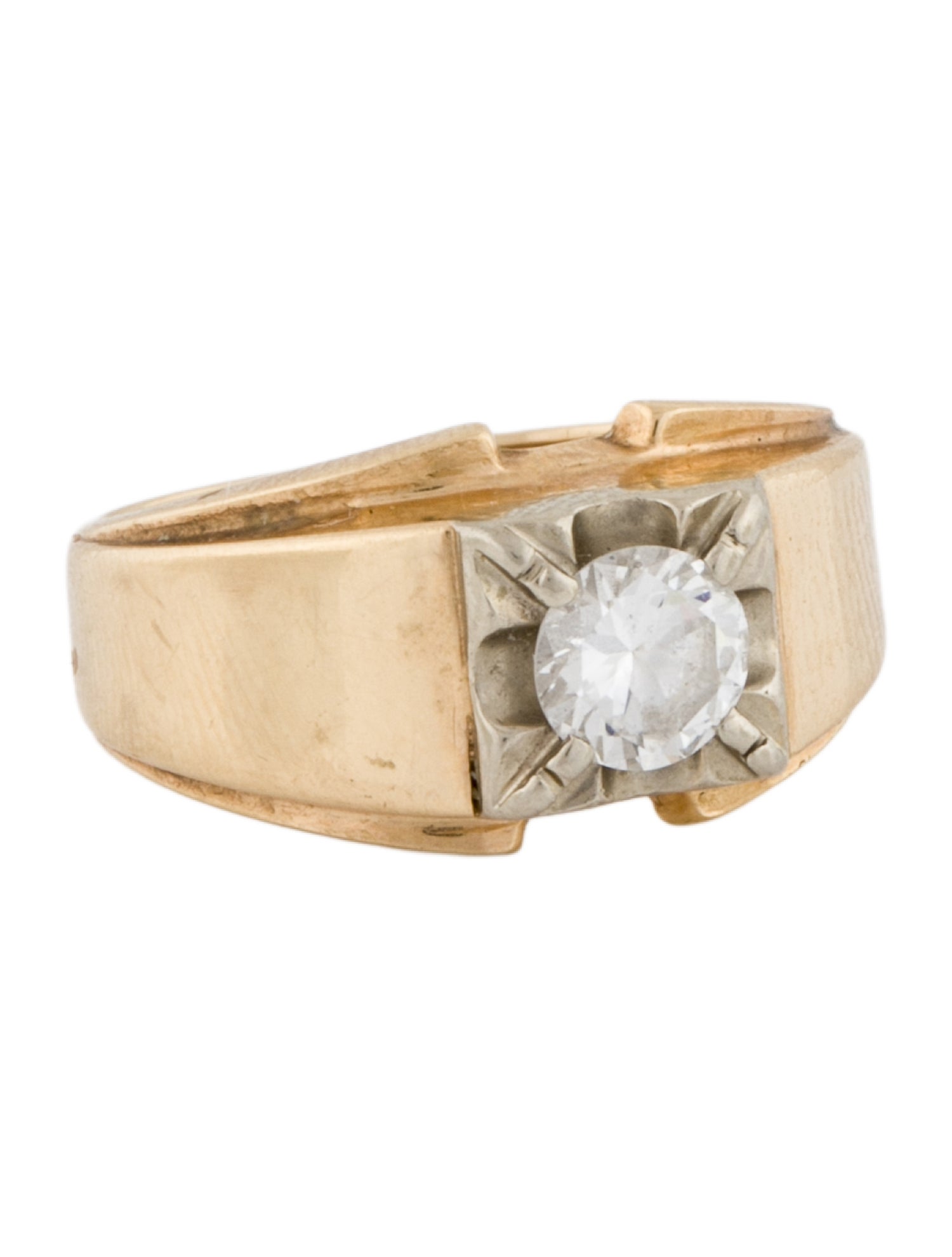 Ring 14K Diamond Signet Ring
