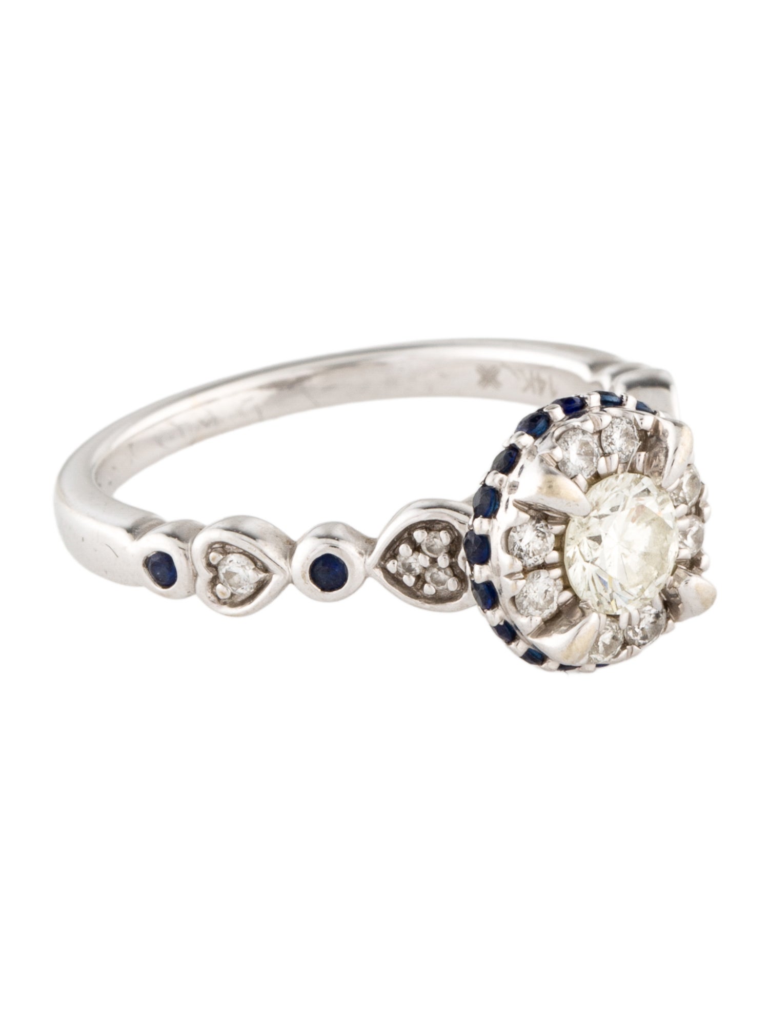 Ring 14K Diamond & Sapphire Cocktail Ring