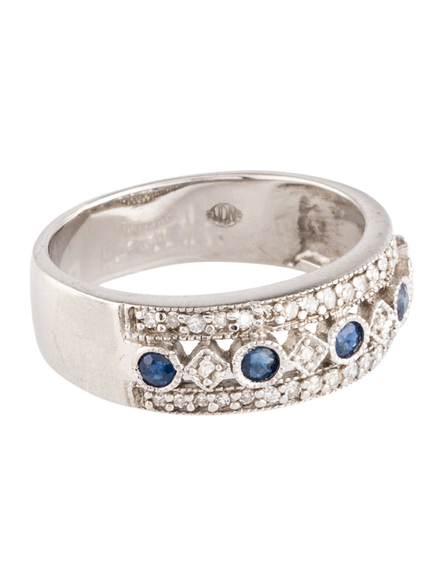 Ring 14K Sapphire & Diamond Band