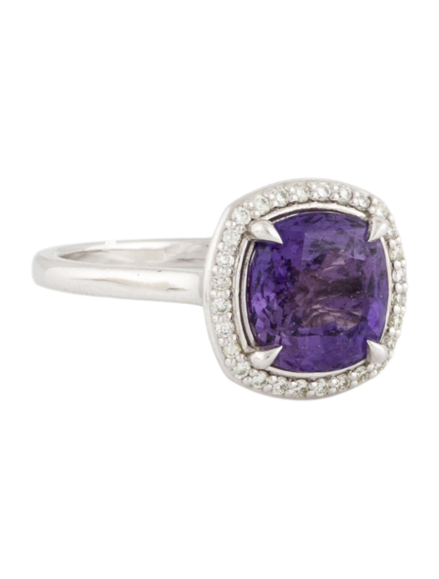 Ring 14K 3.22ct Purple Sapphire & Diamond Cocktail