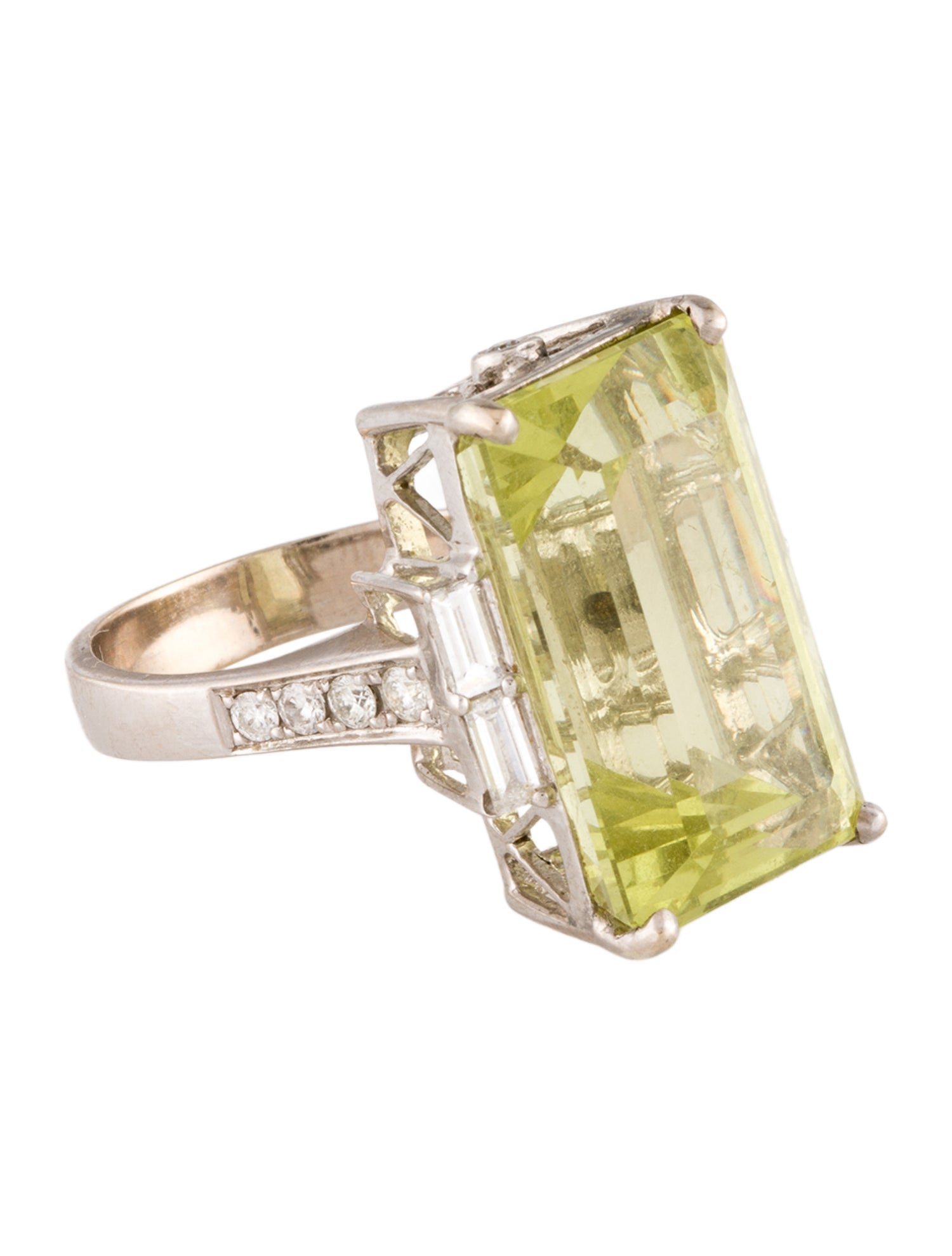 Ring 18K Heliodor & Diamond Cocktail Ring