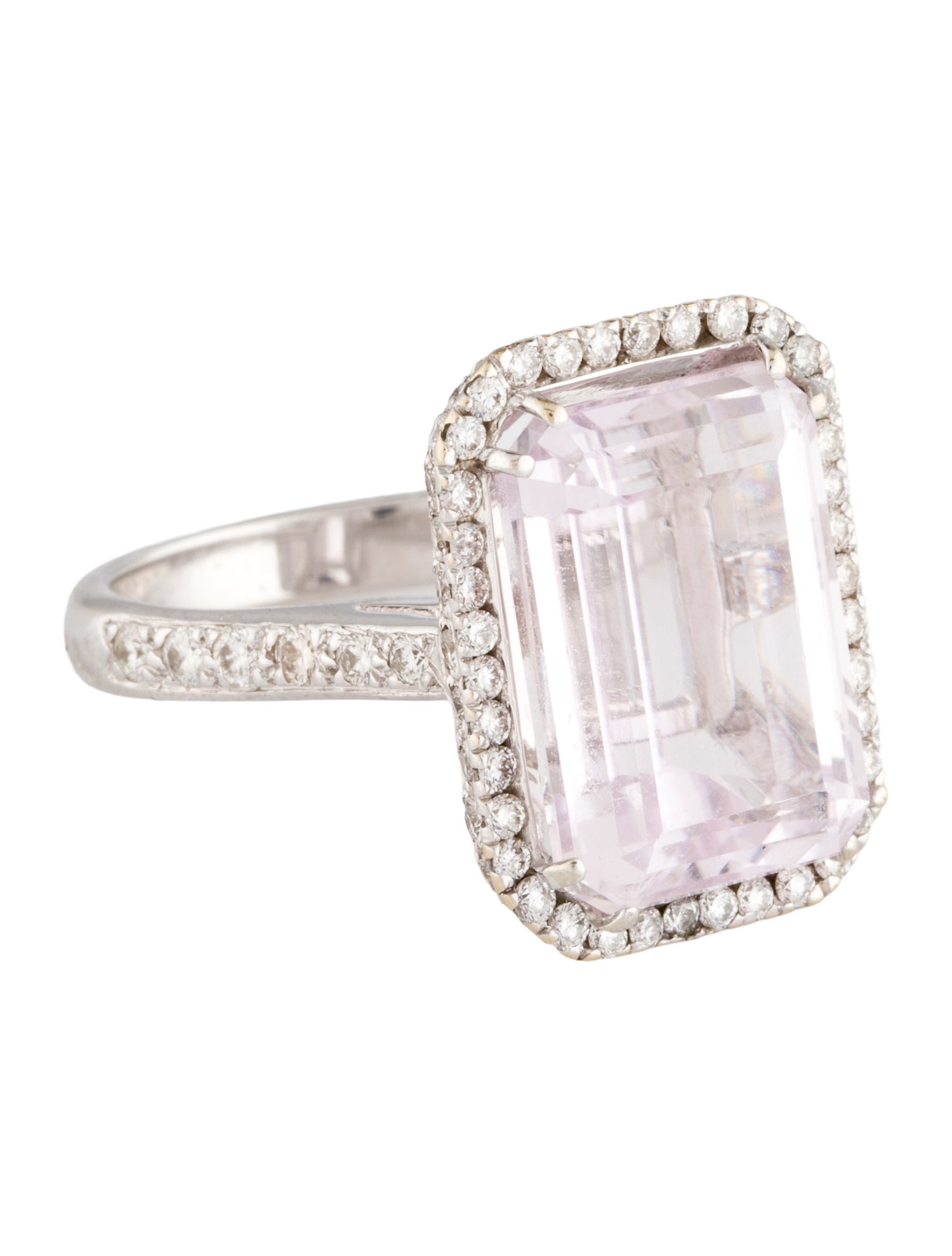 Ring 18K 11.22ctw Kunzite & Diamond