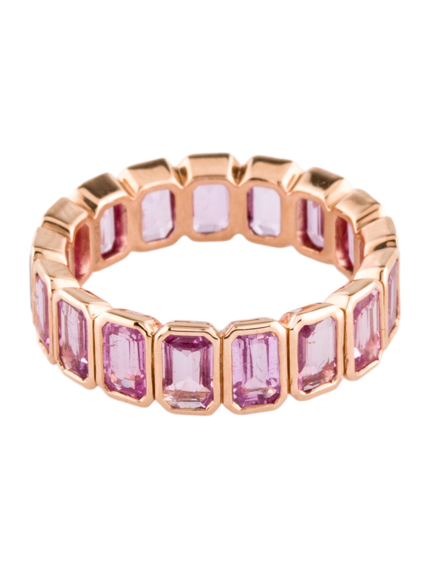 Ring 18K 4.76ctw Pink Sapphire Eternity Band