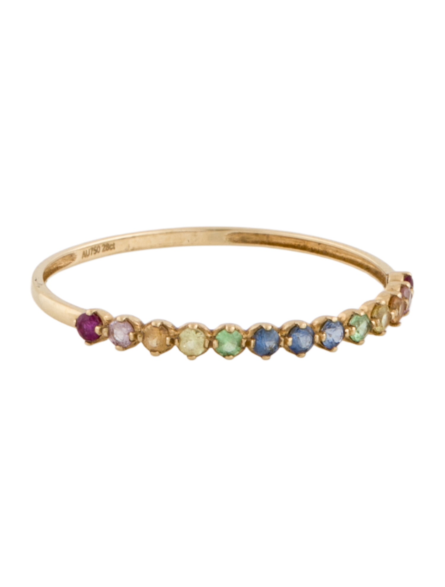 Ring 18K Sapphire, Ruby & Tsavorite Band