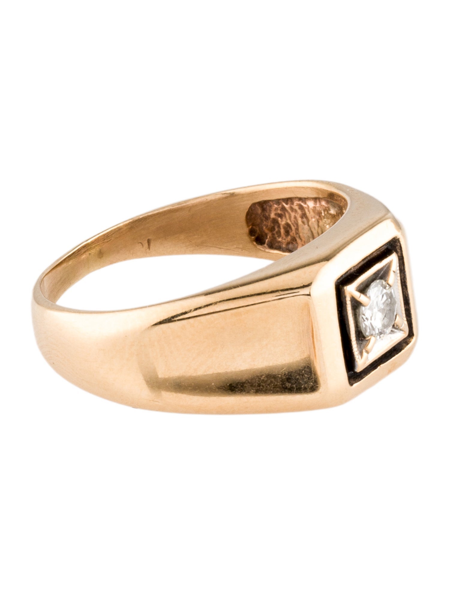 Ring 10K Diamond Signet