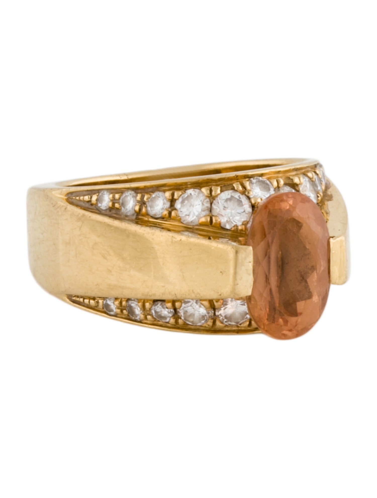 Ring Gauthier 18K Topaz & Diamond Cocktail