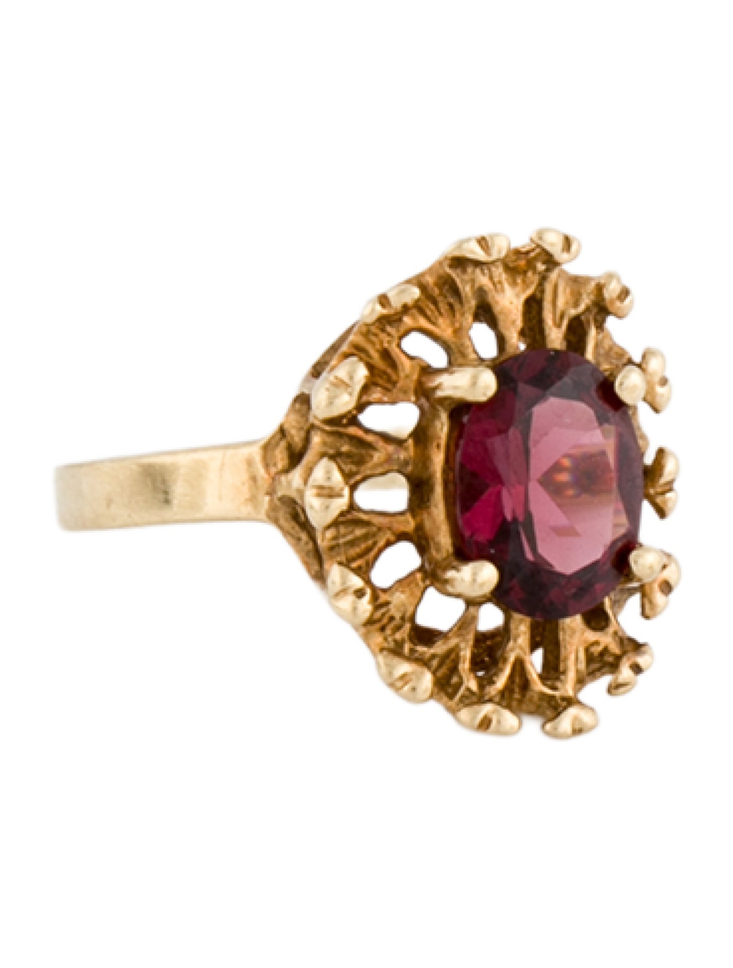 Ring 10K Rhodolite Garnet Cocktail