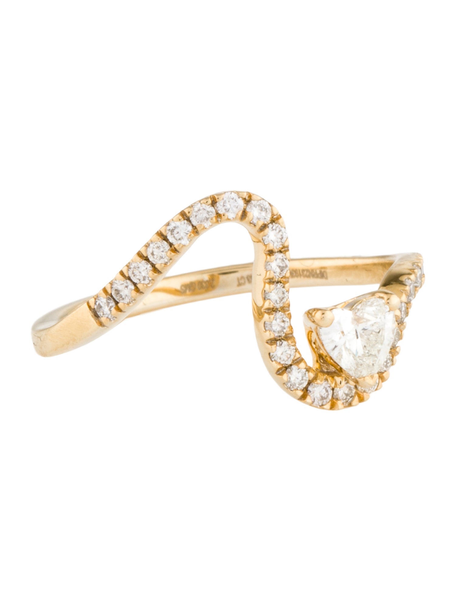 Ring 14K Diamond Wavy Band