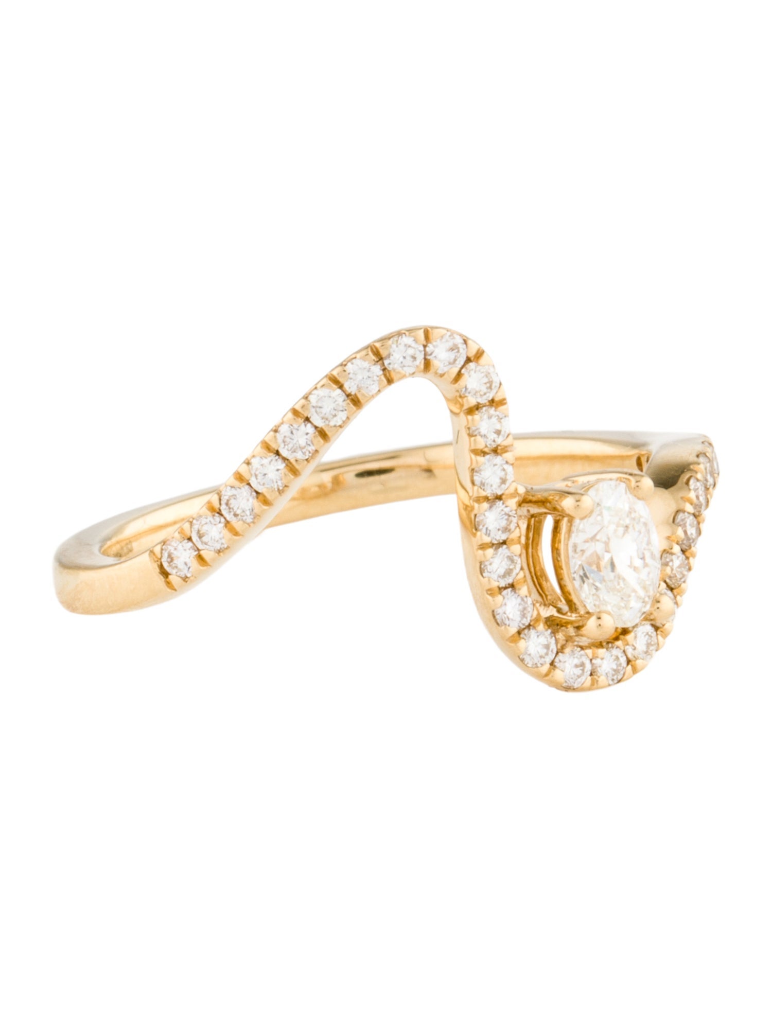 Ring 18K Diamond Wavy Band
