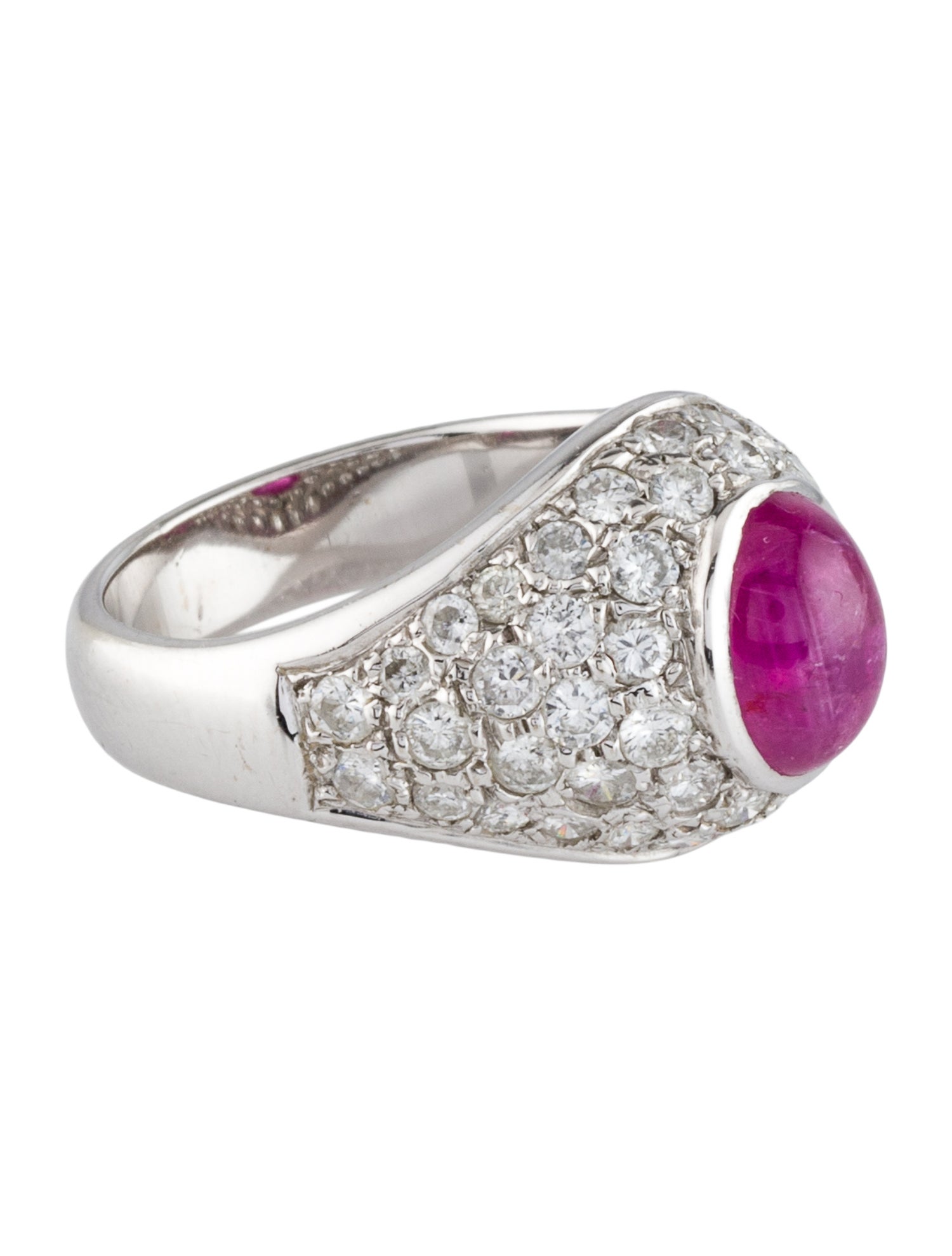 Ring 14K Ruby & Diamond Dome