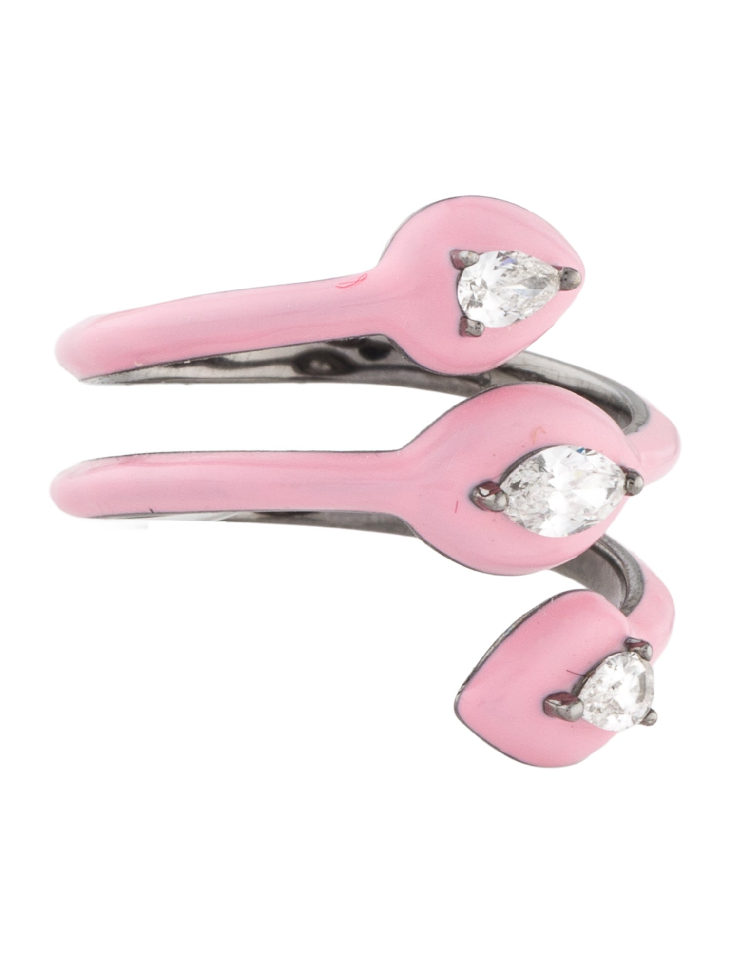 Ring 18K Diamond & Enamel Ring