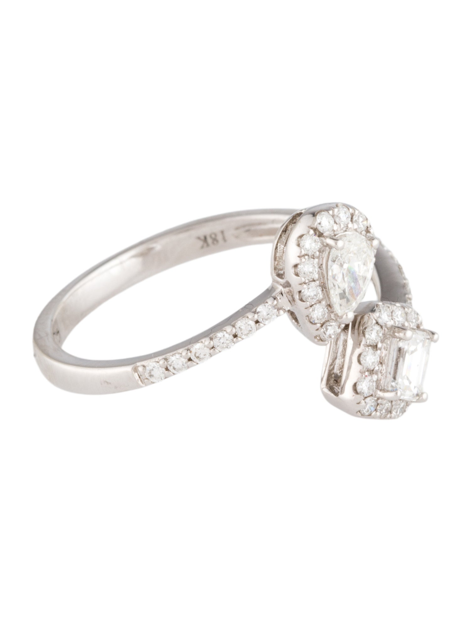 Ring 18K Diamond Bypass Ring